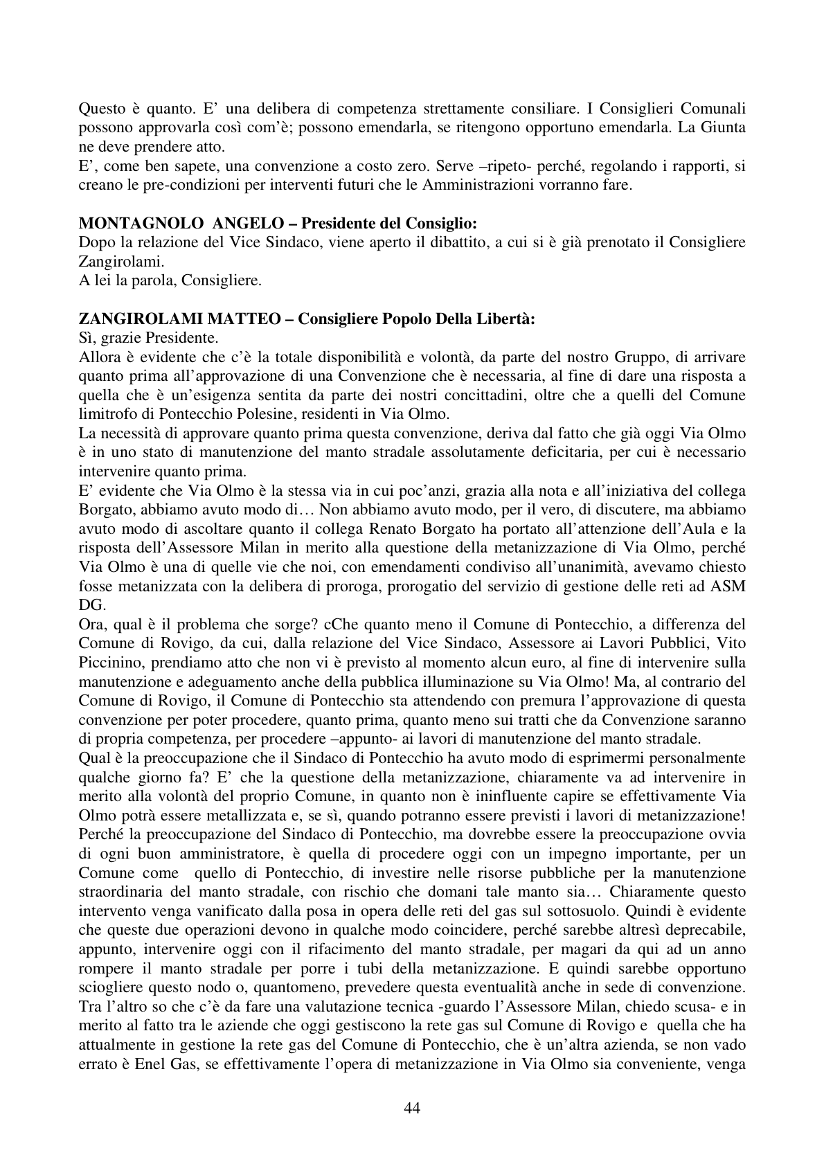 Pagina 44 del verbale