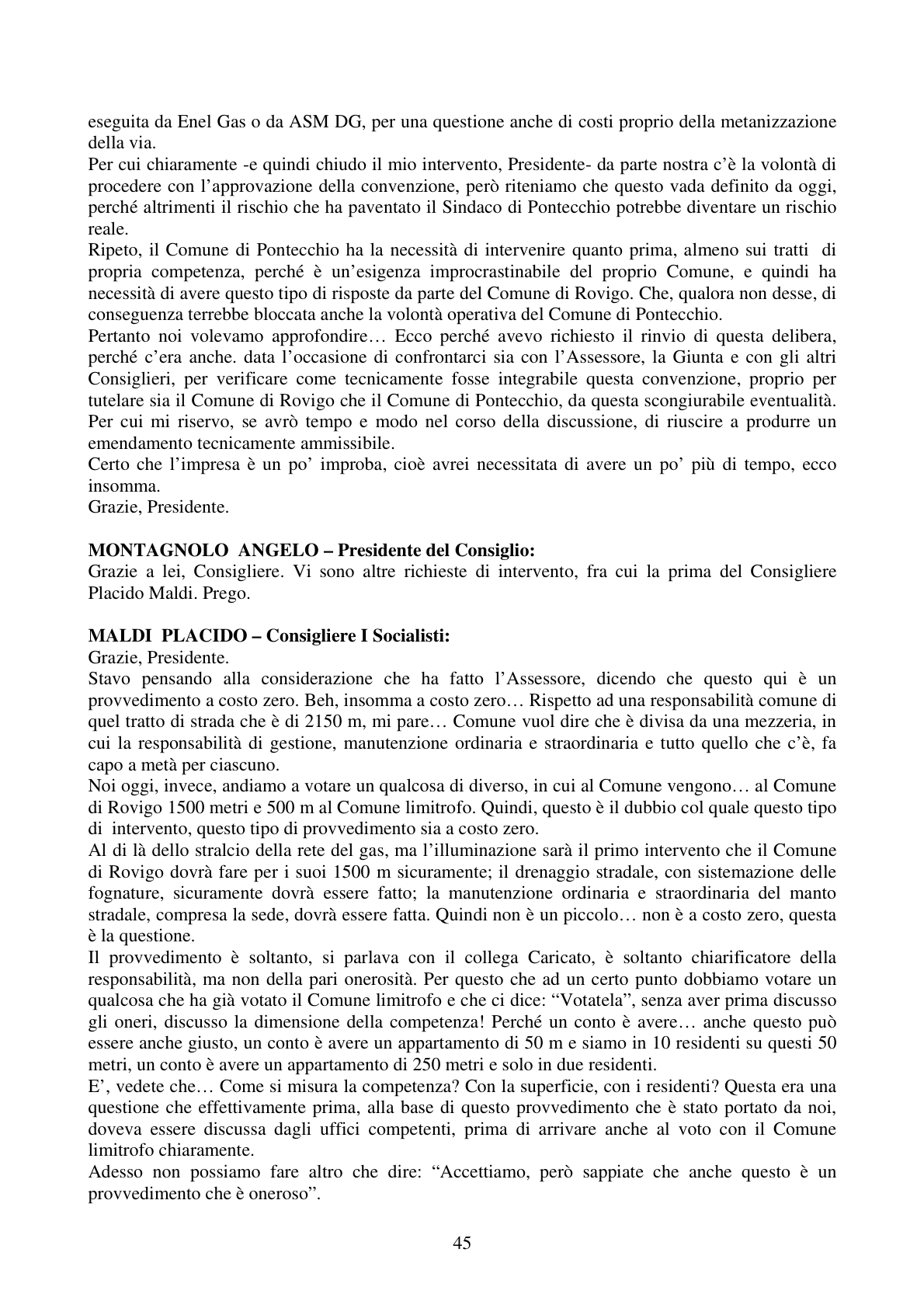 Pagina 45 del verbale