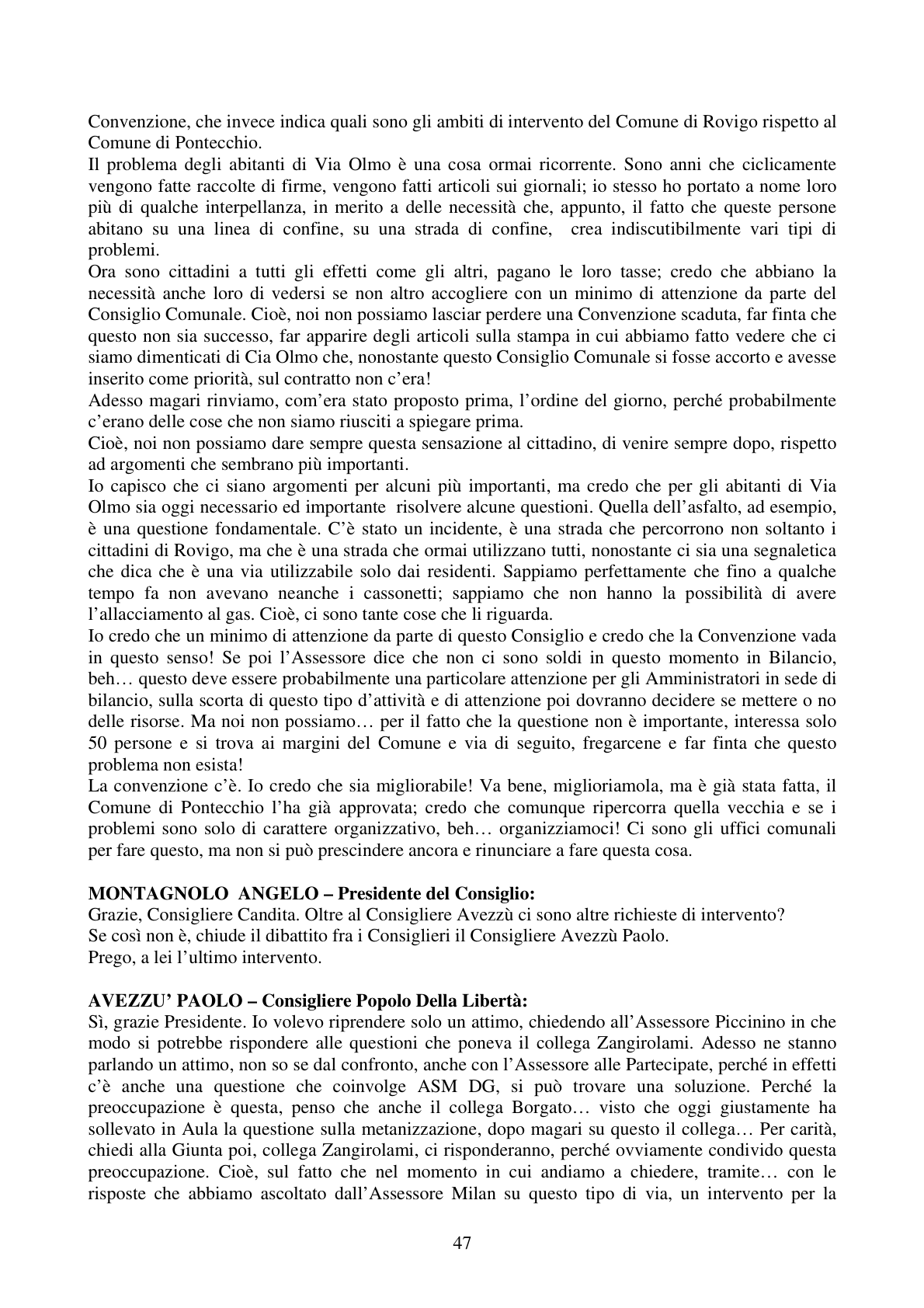 Pagina 47 del verbale