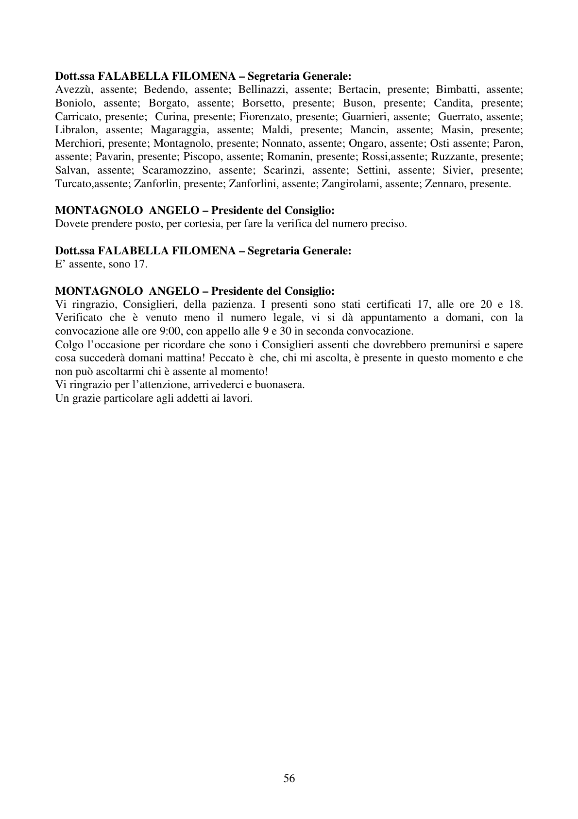 Pagina 56 del verbale