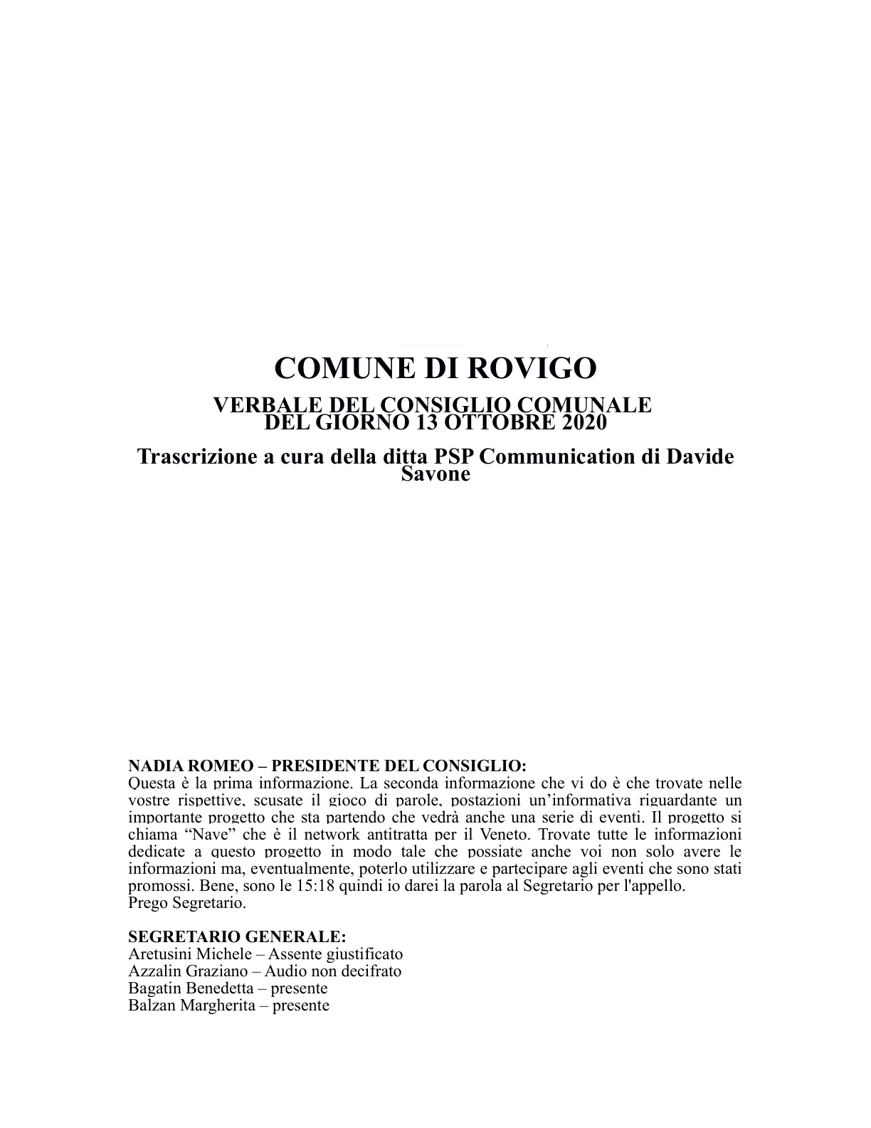Pagina 1 del verbale