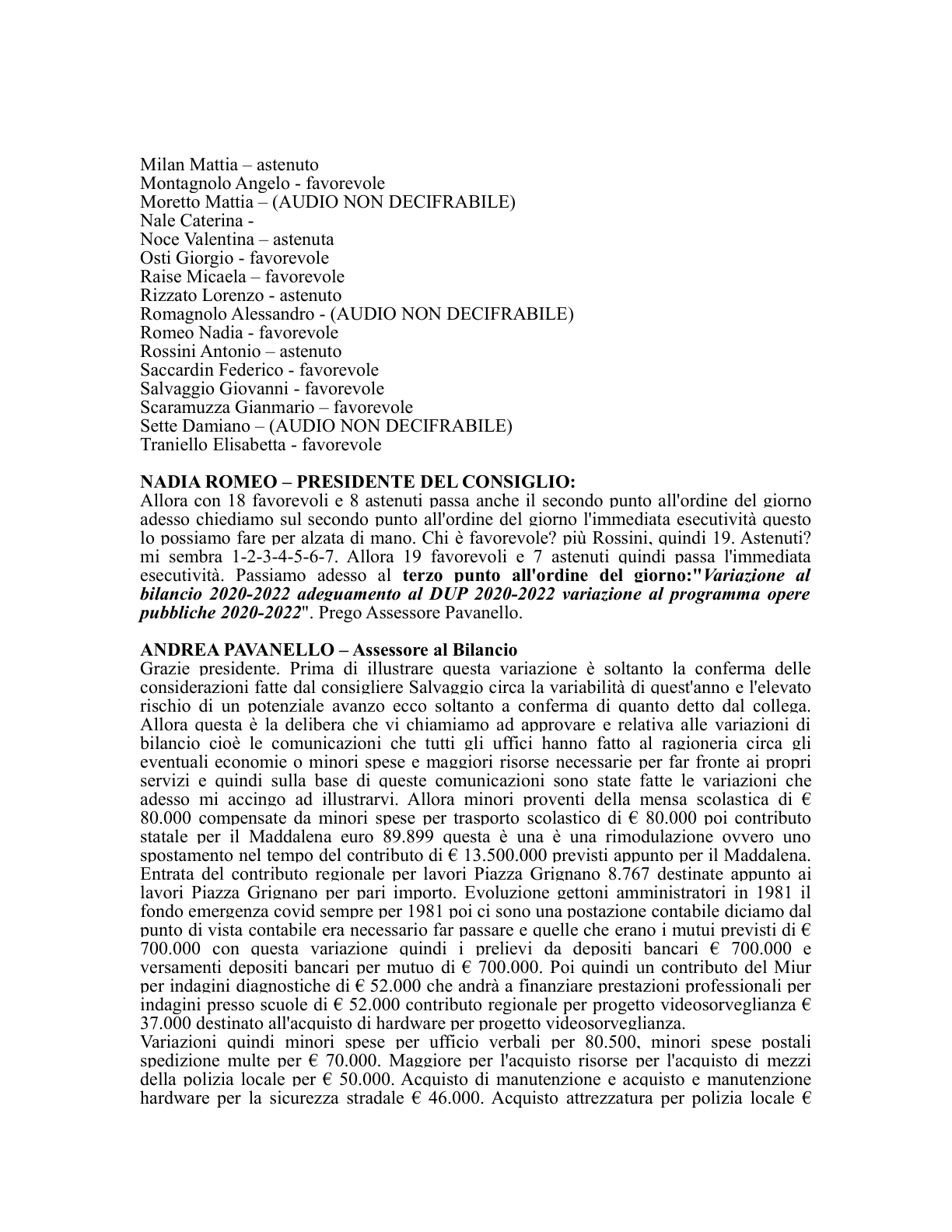 Pagina 11 del verbale