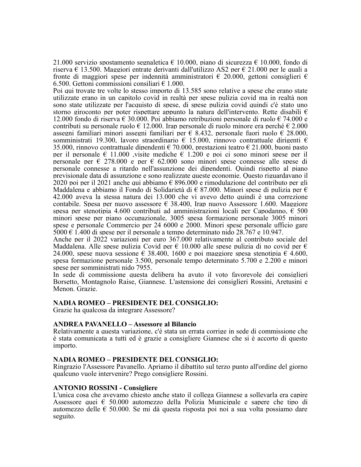 Pagina 12 del verbale