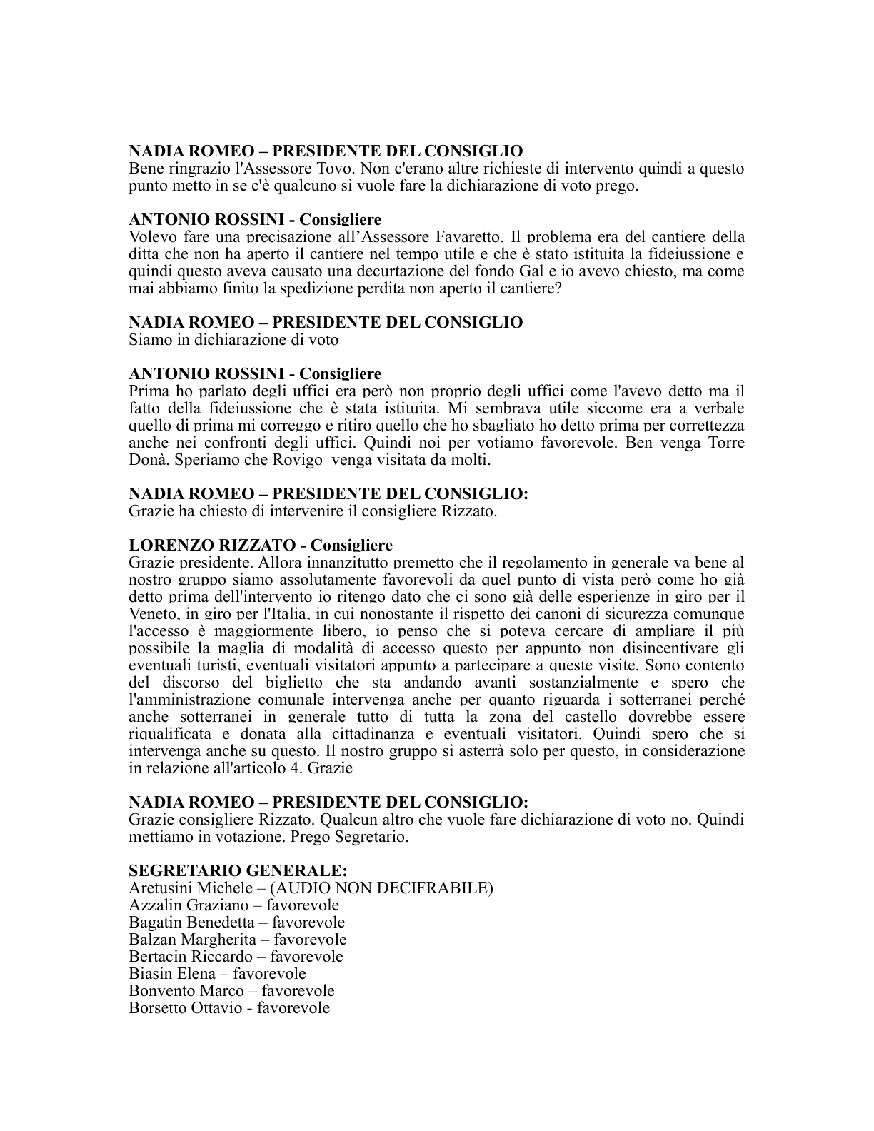 Pagina 42 del verbale