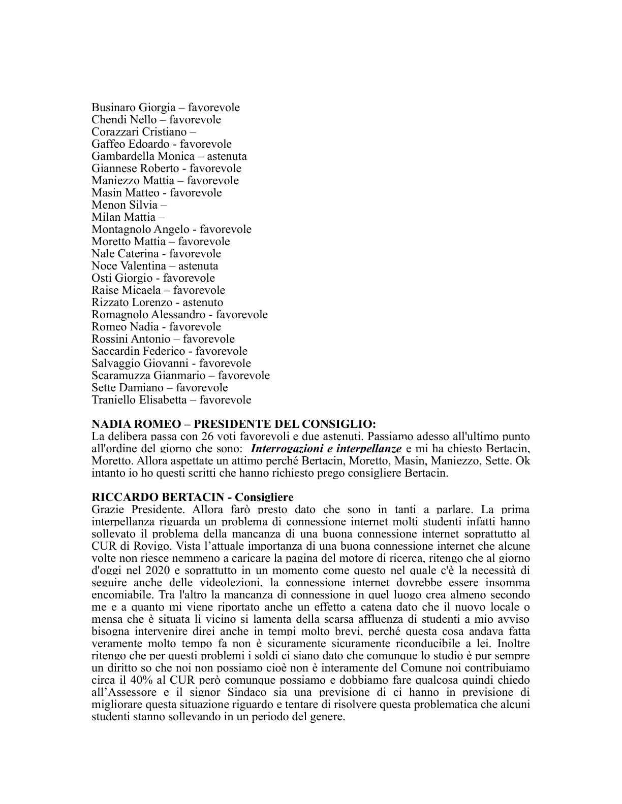 Pagina 43 del verbale
