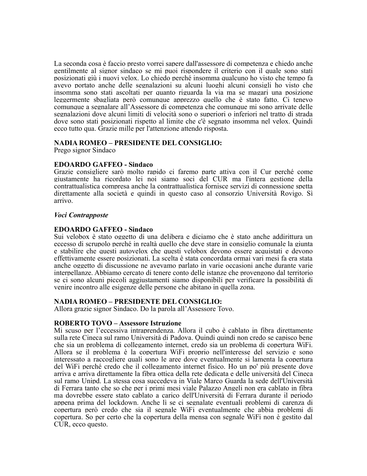 Pagina 44 del verbale