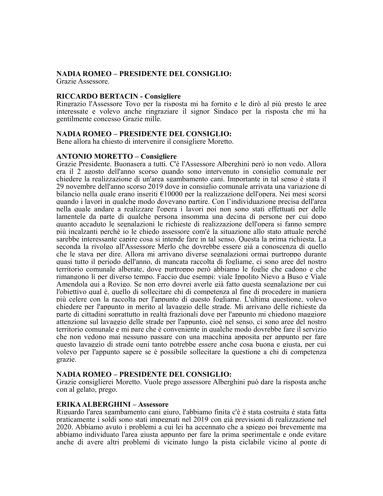 Pagina 45 del verbale