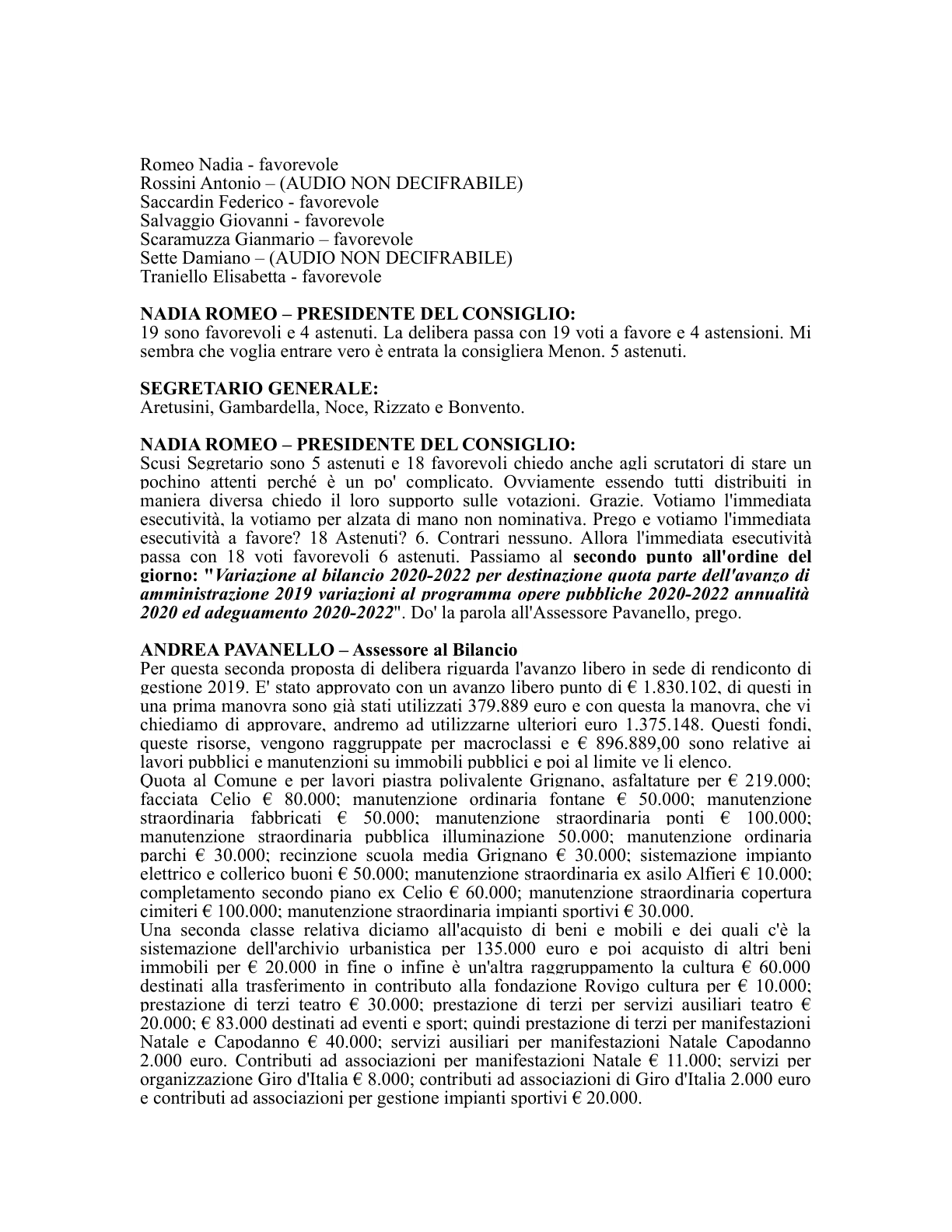 Pagina 8 del verbale