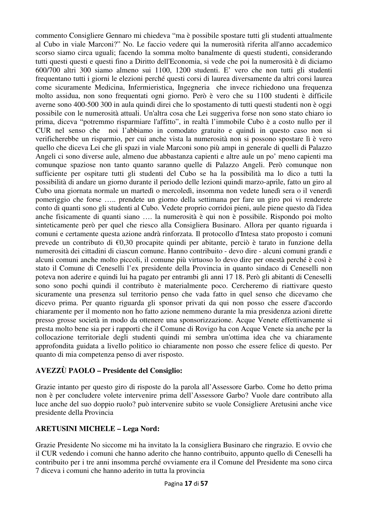 Pagina 18 del verbale
