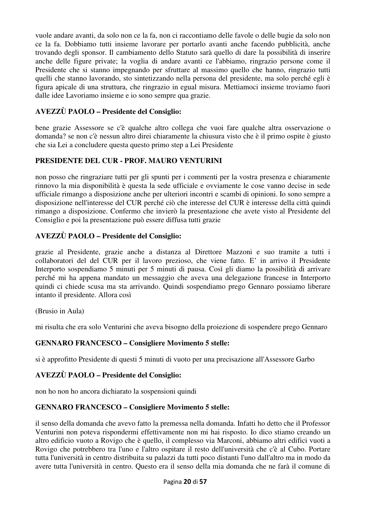Pagina 21 del verbale