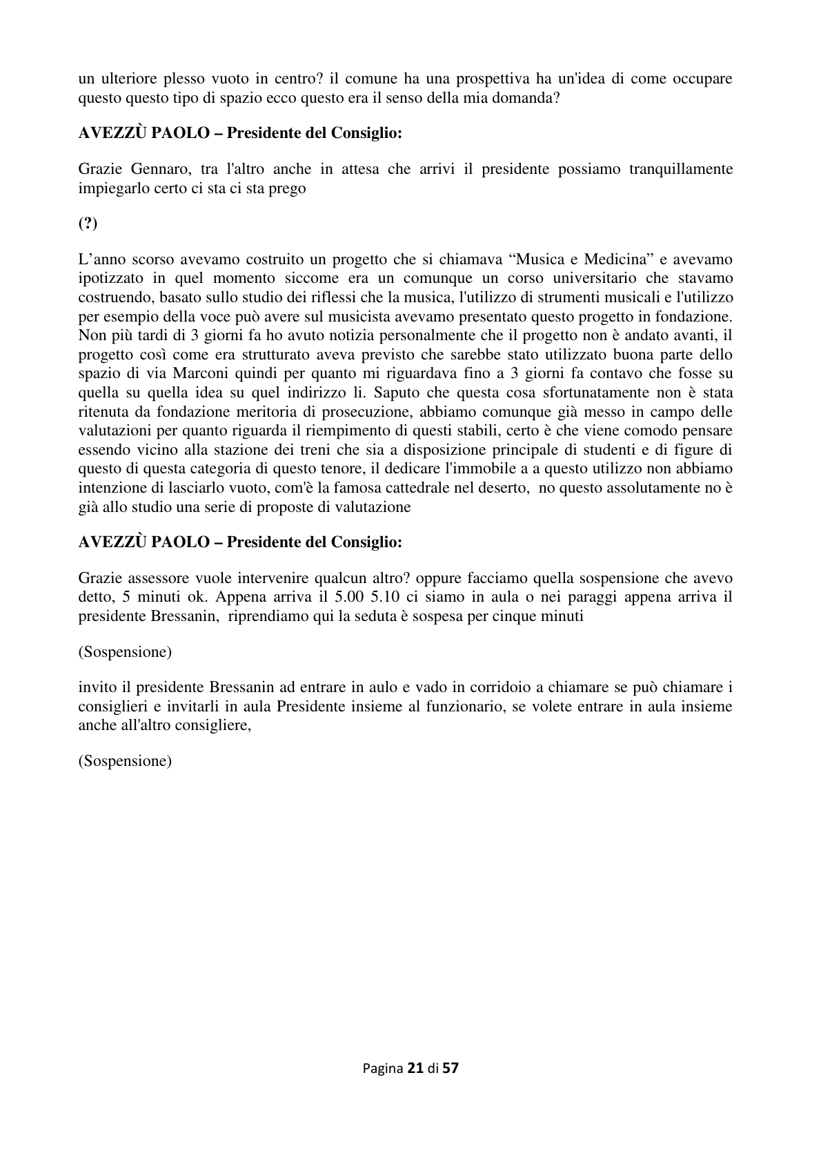 Pagina 22 del verbale