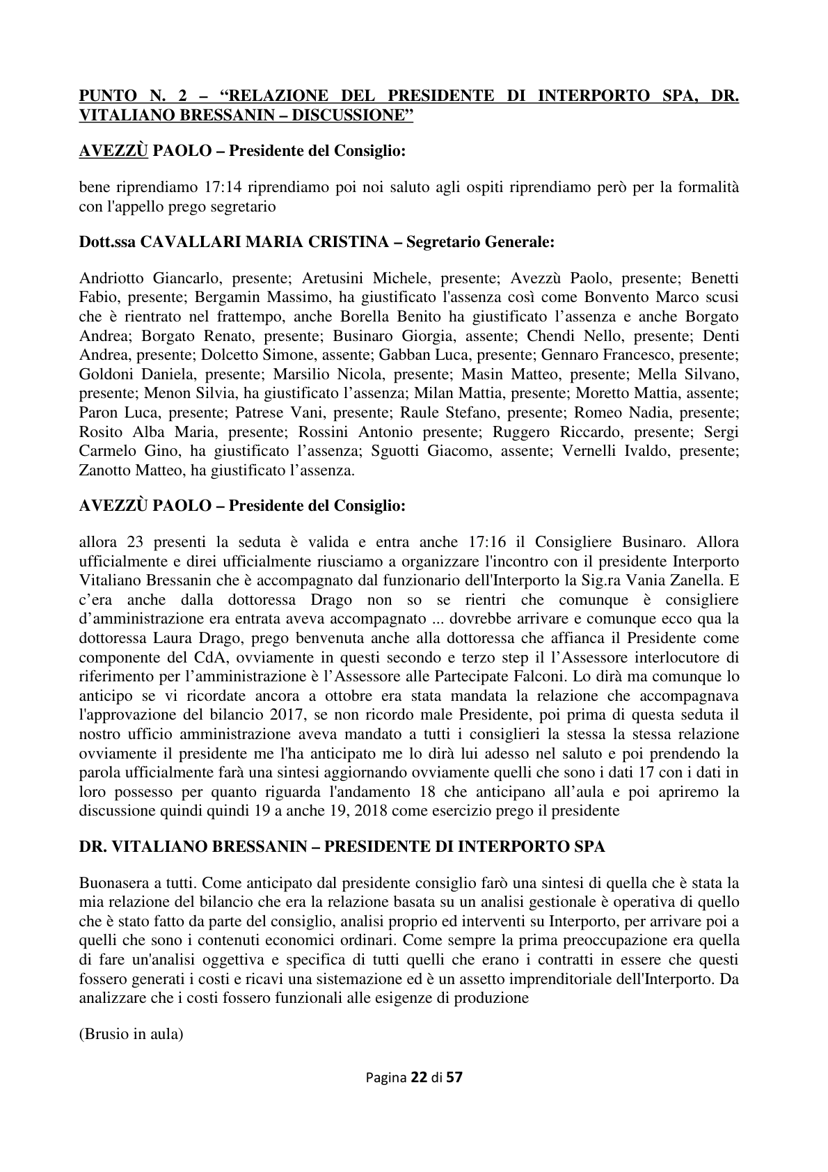Pagina 23 del verbale