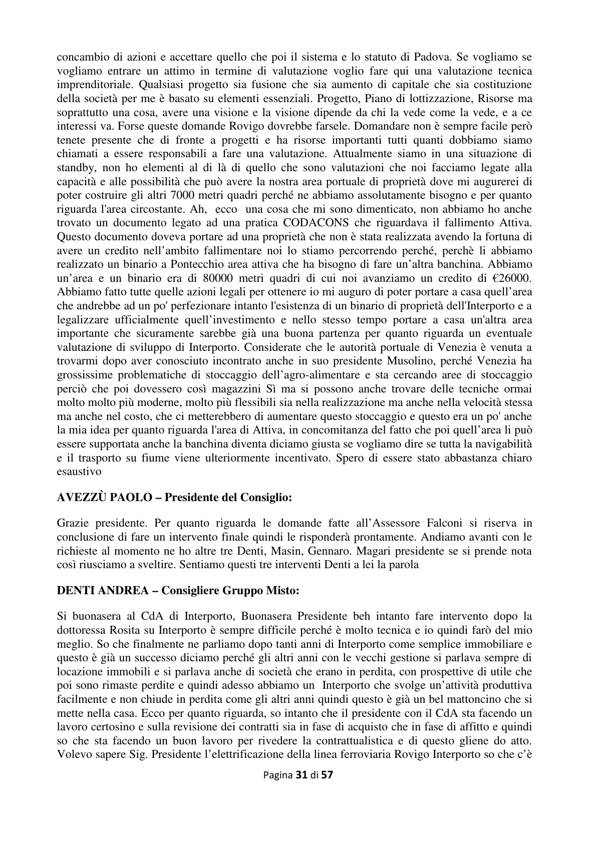 Pagina 32 del verbale