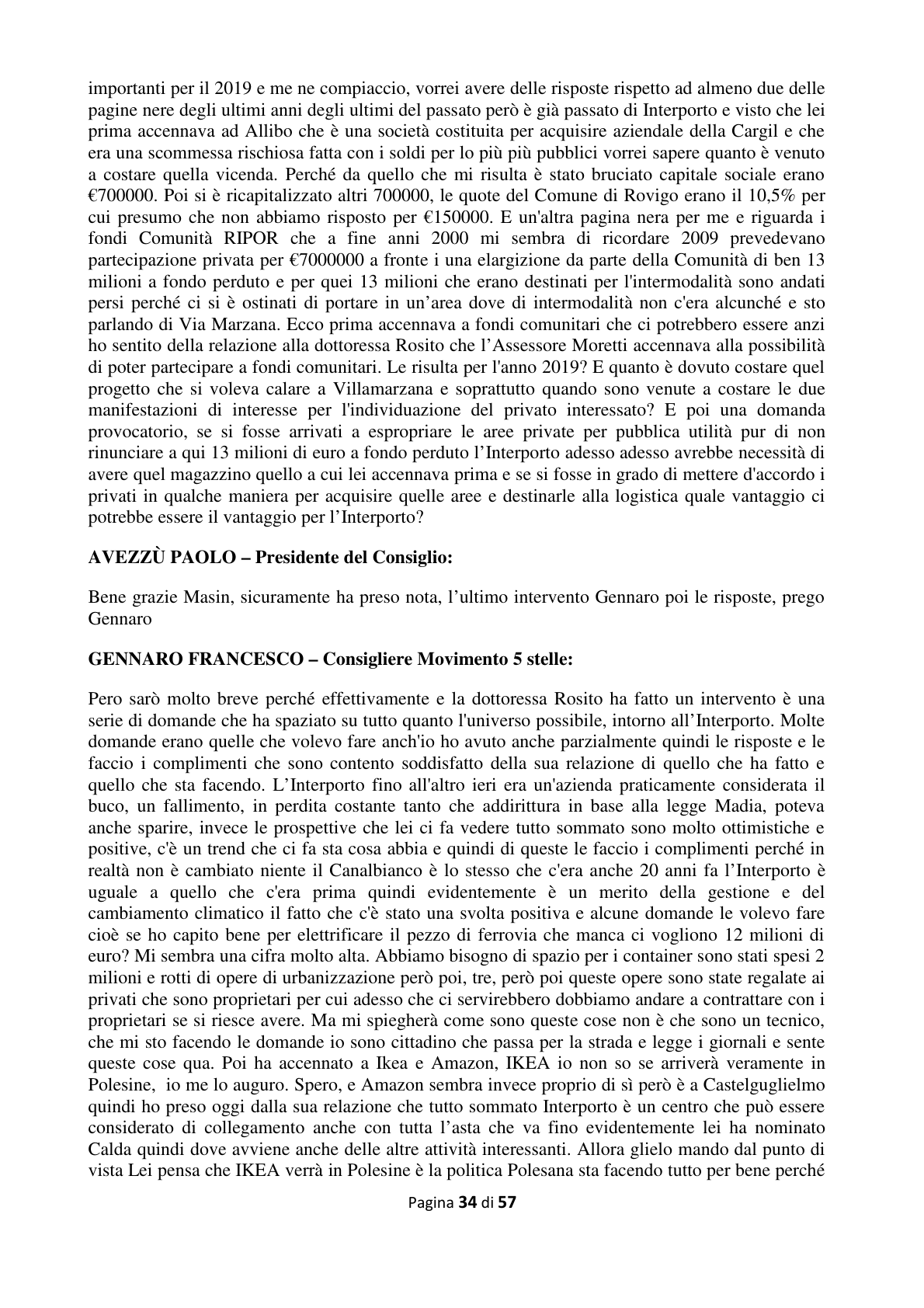 Pagina 35 del verbale