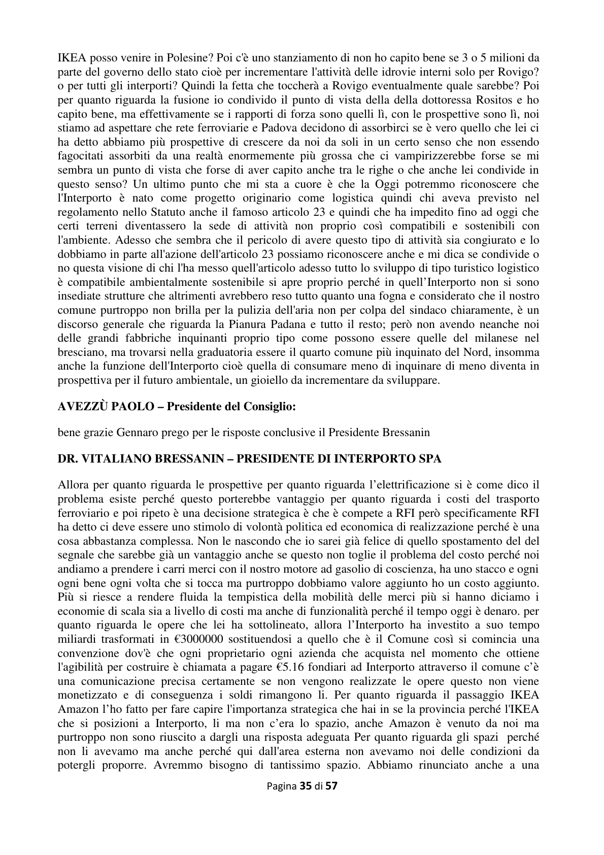 Pagina 36 del verbale