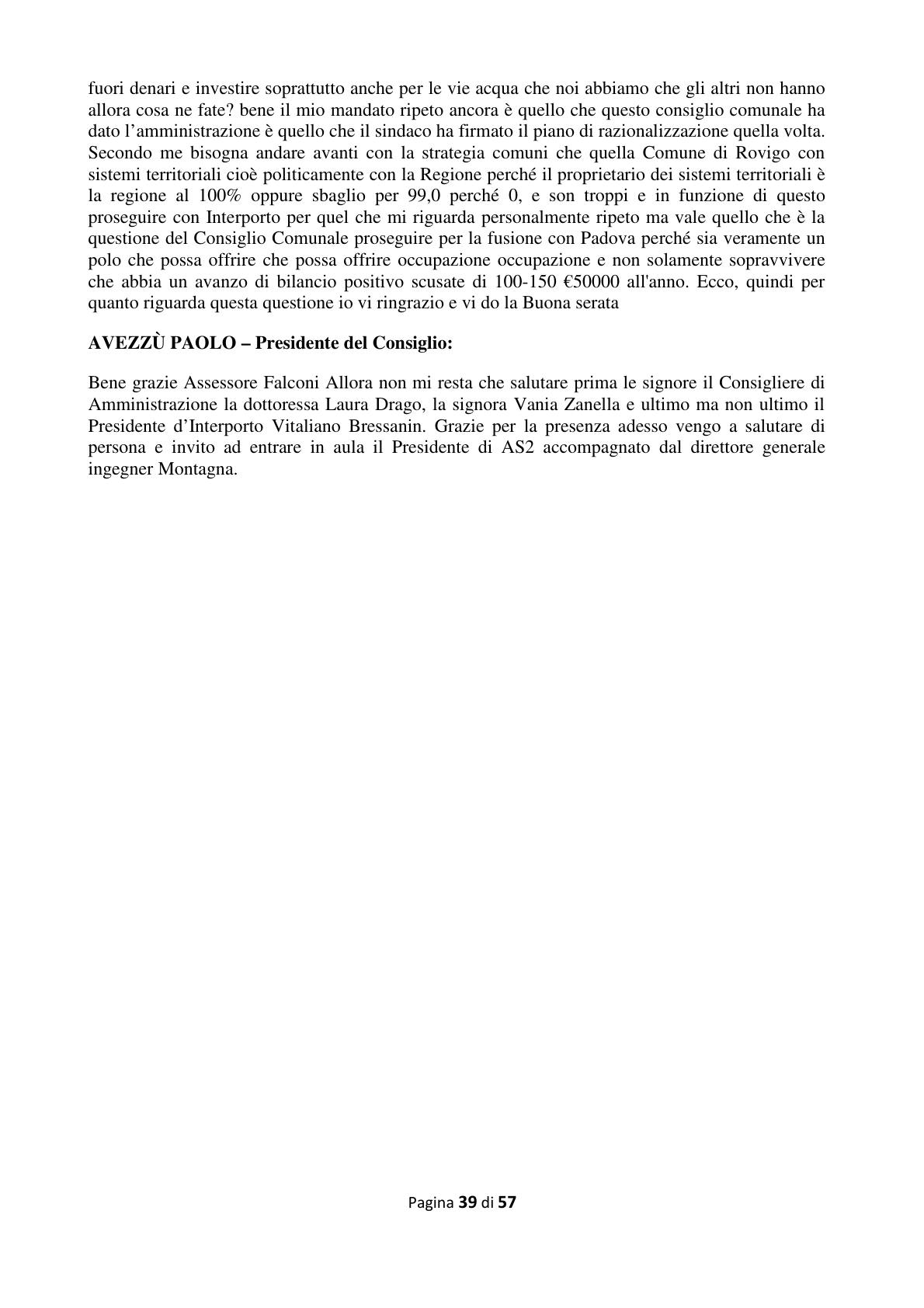 Pagina 40 del verbale