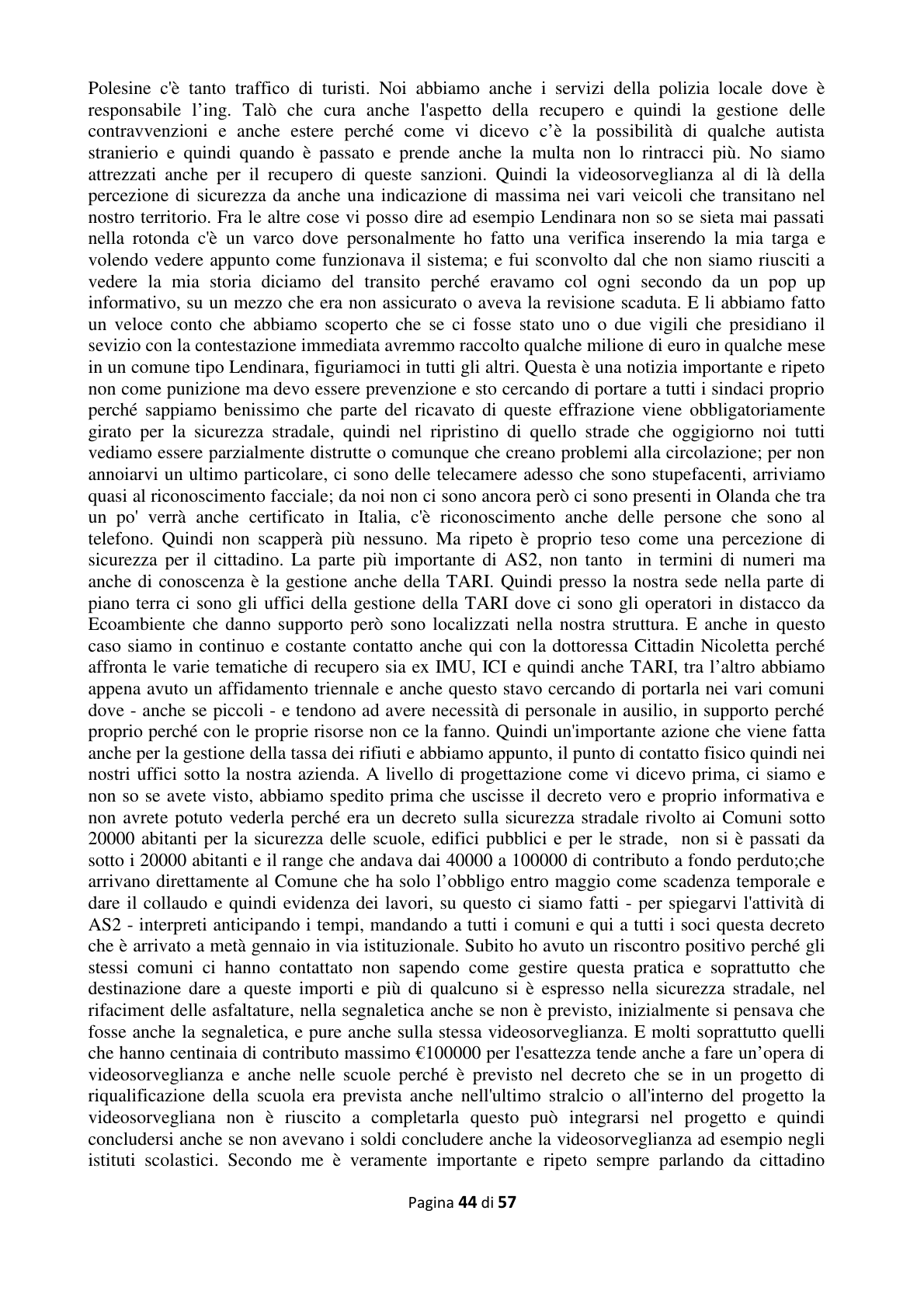 Pagina 45 del verbale