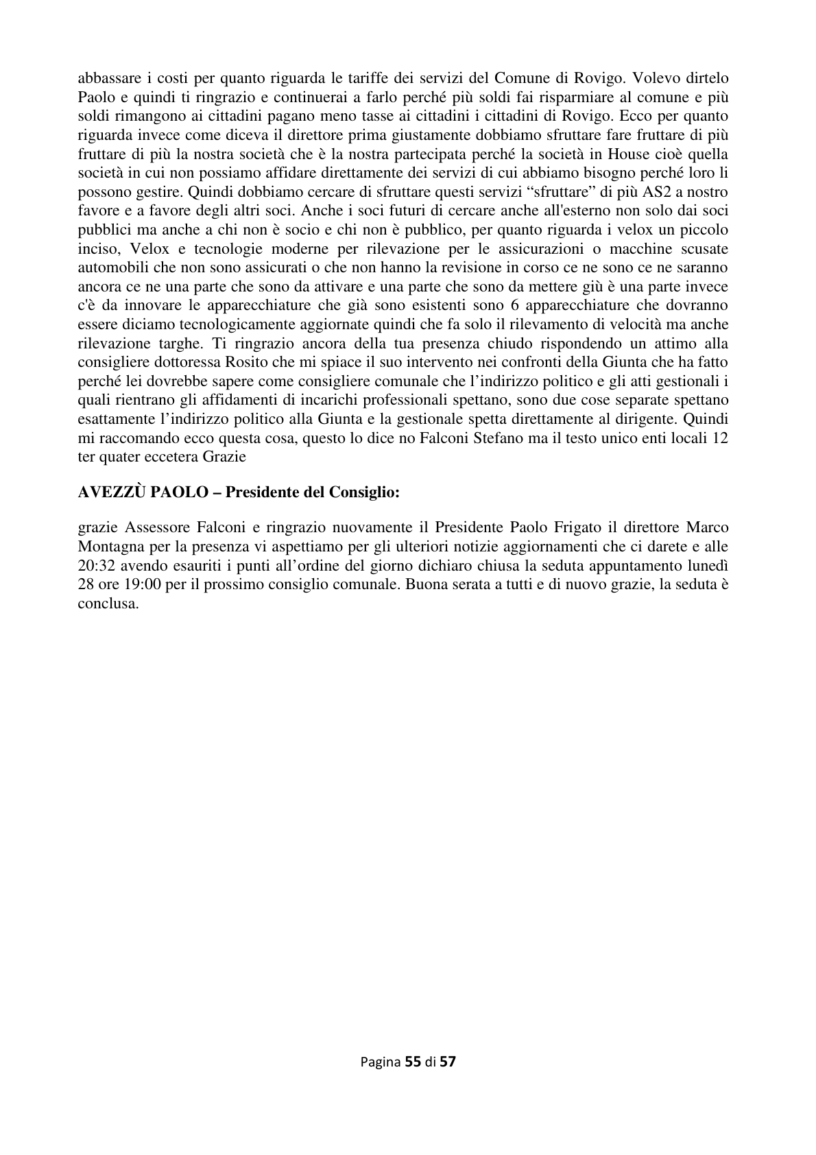 Pagina 56 del verbale