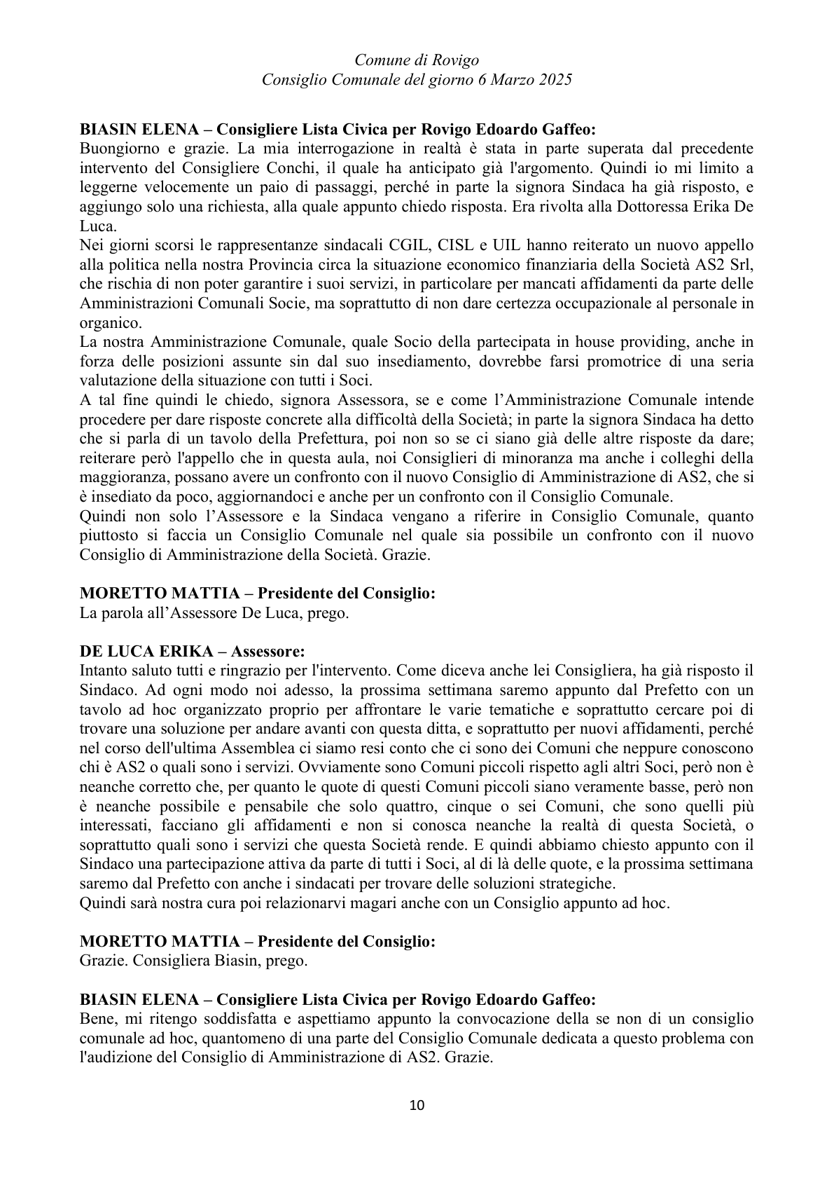 Pagina 10 del verbale