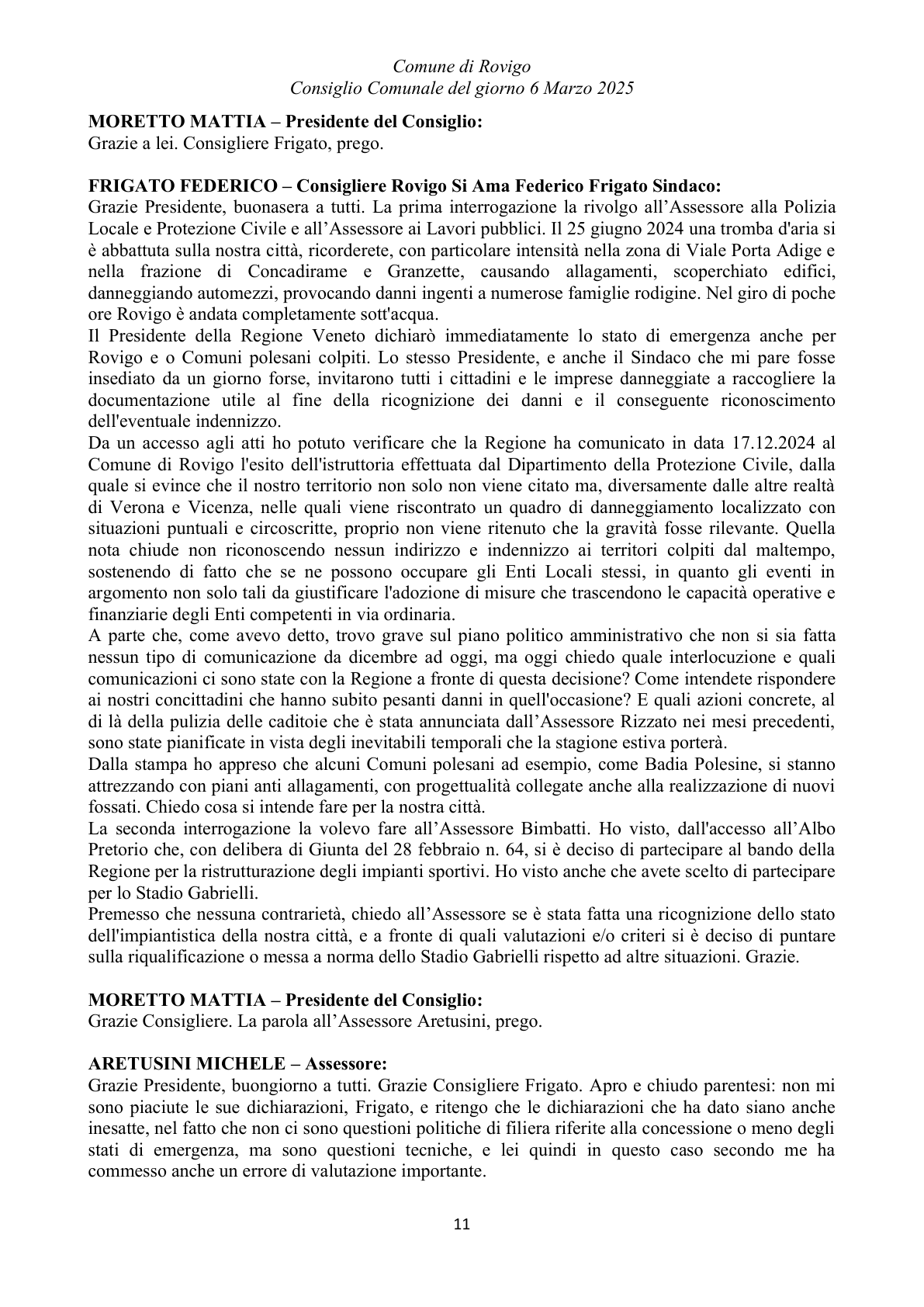 Pagina 11 del verbale