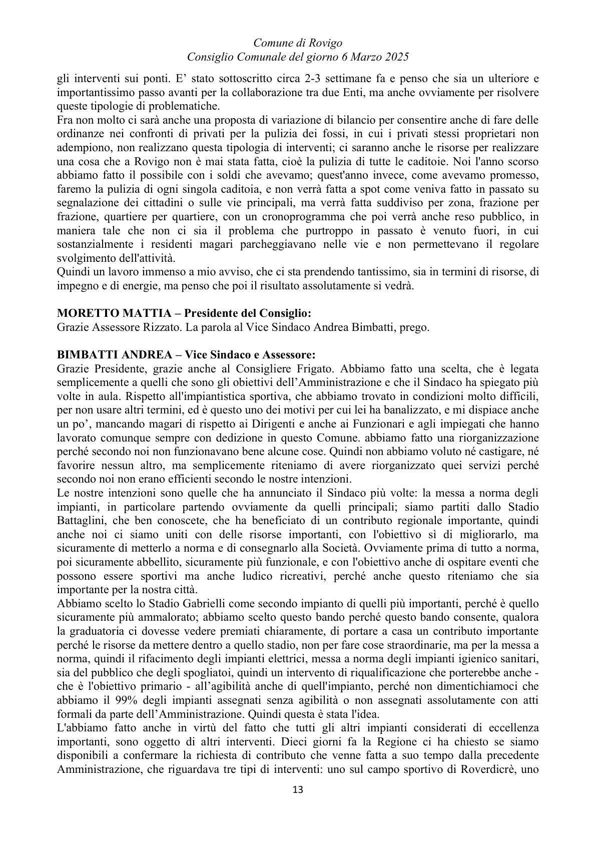Pagina 13 del verbale