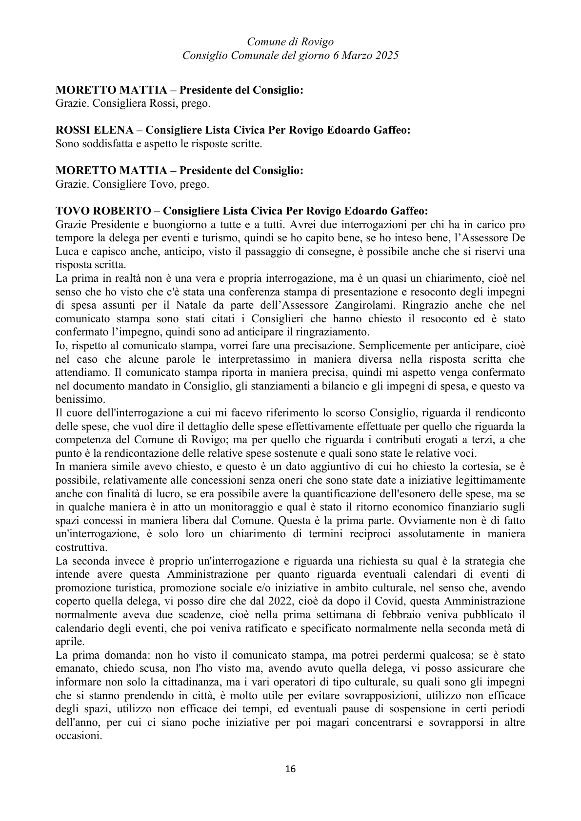 Pagina 16 del verbale