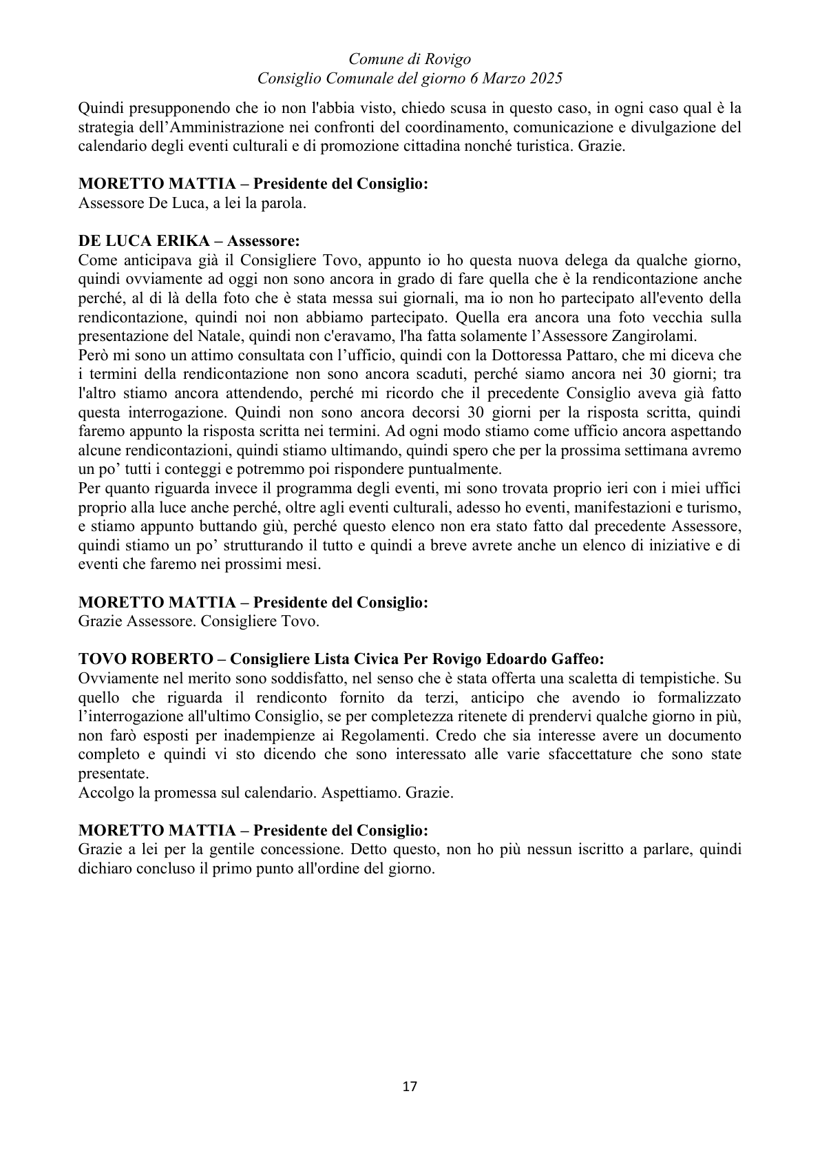 Pagina 17 del verbale
