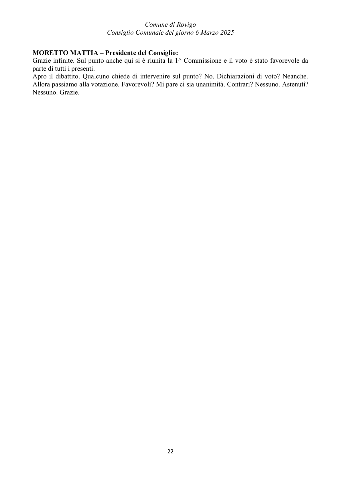 Pagina 22 del verbale