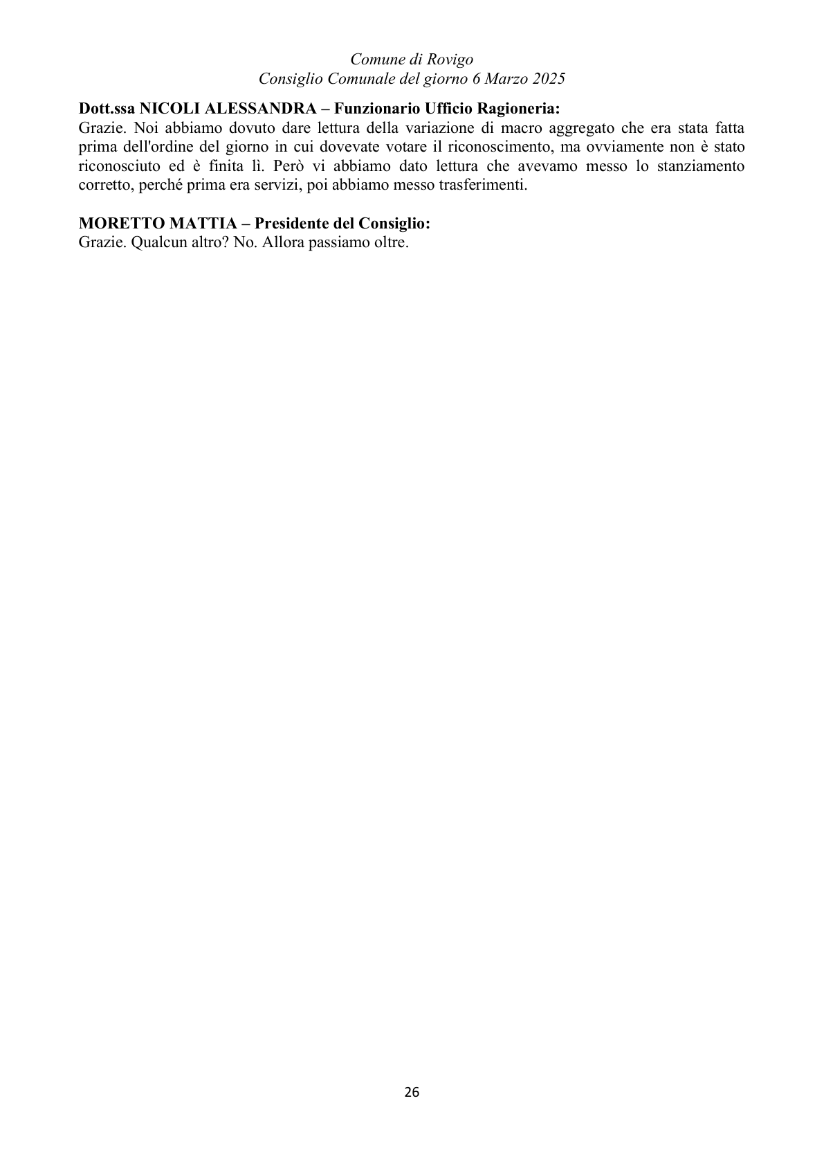 Pagina 26 del verbale