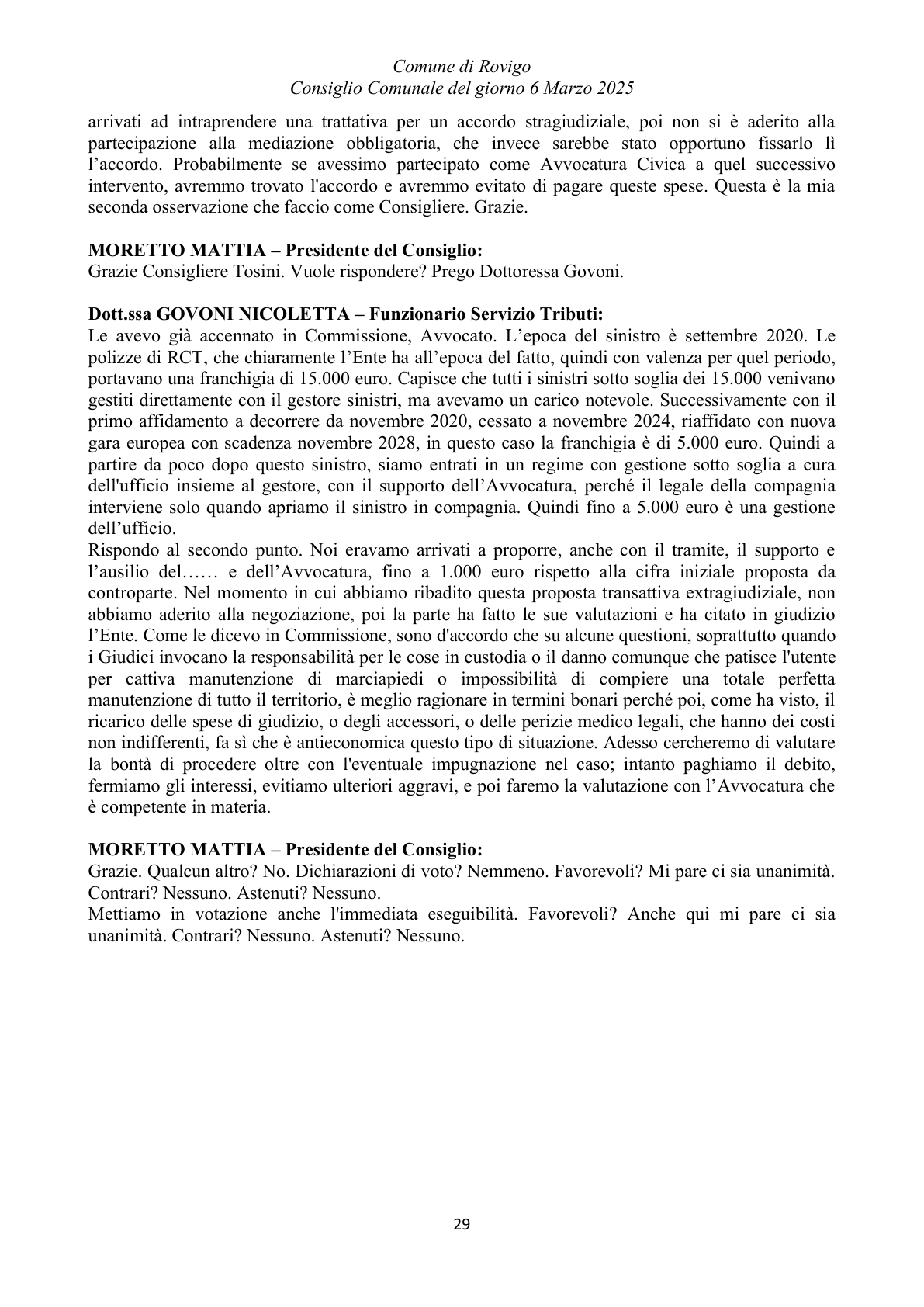Pagina 29 del verbale