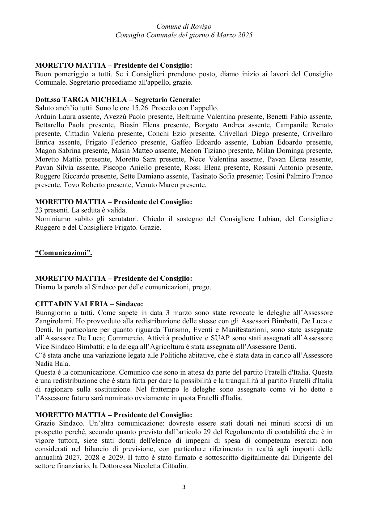 Pagina 3 del verbale