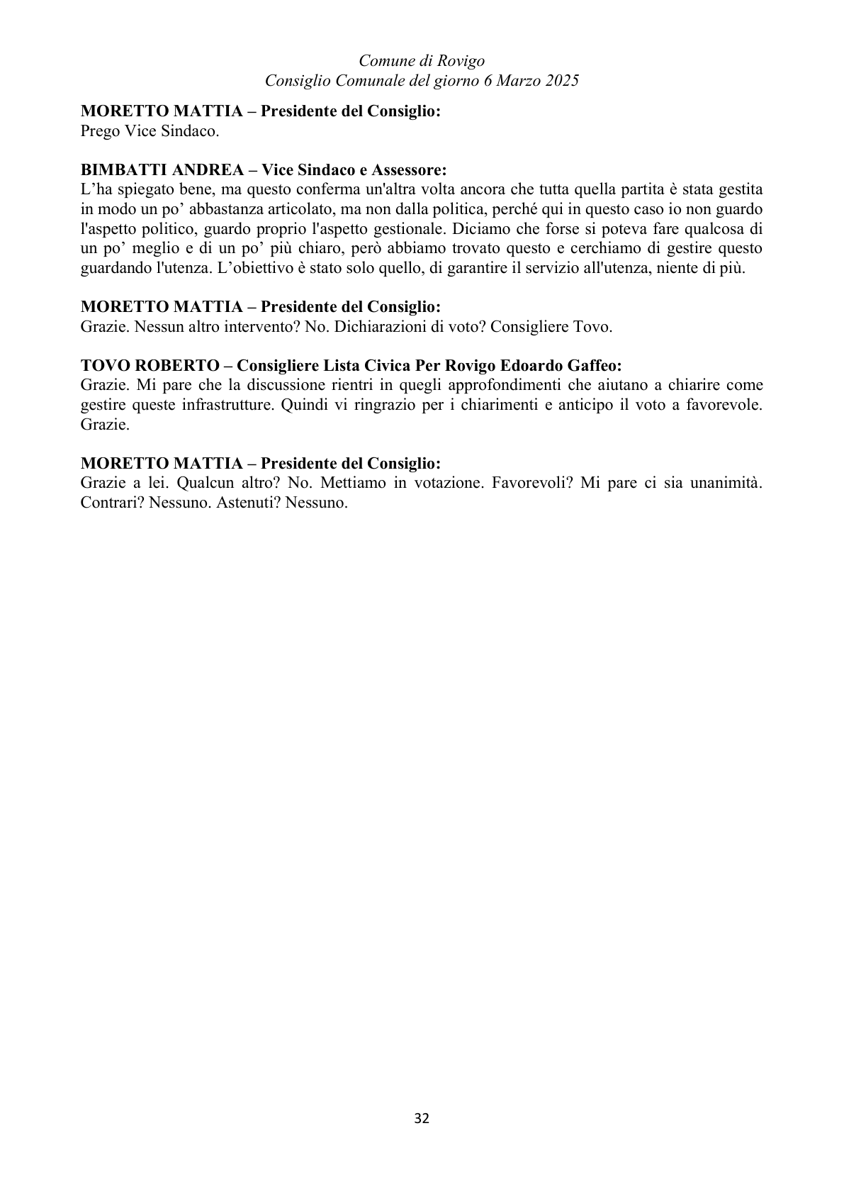 Pagina 32 del verbale