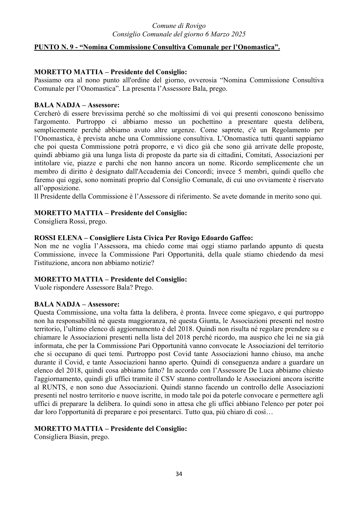 Pagina 34 del verbale