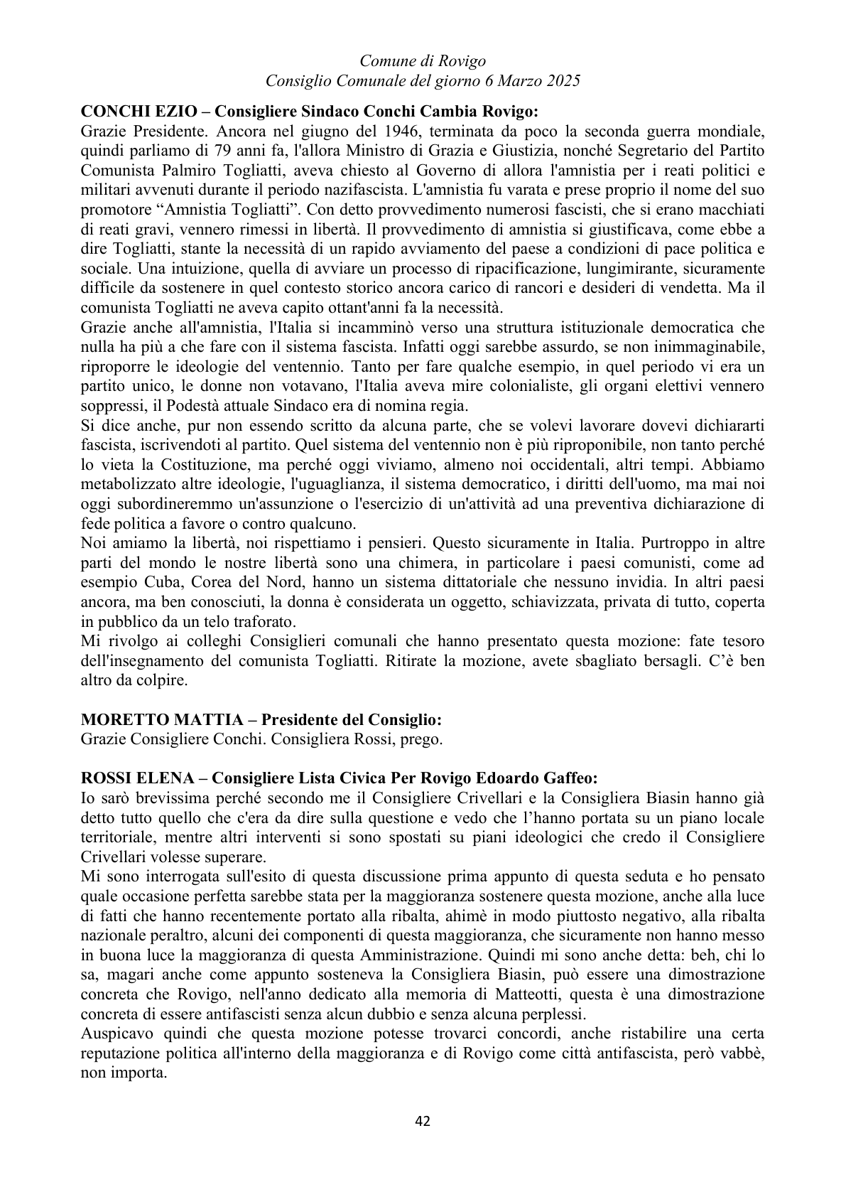 Pagina 42 del verbale