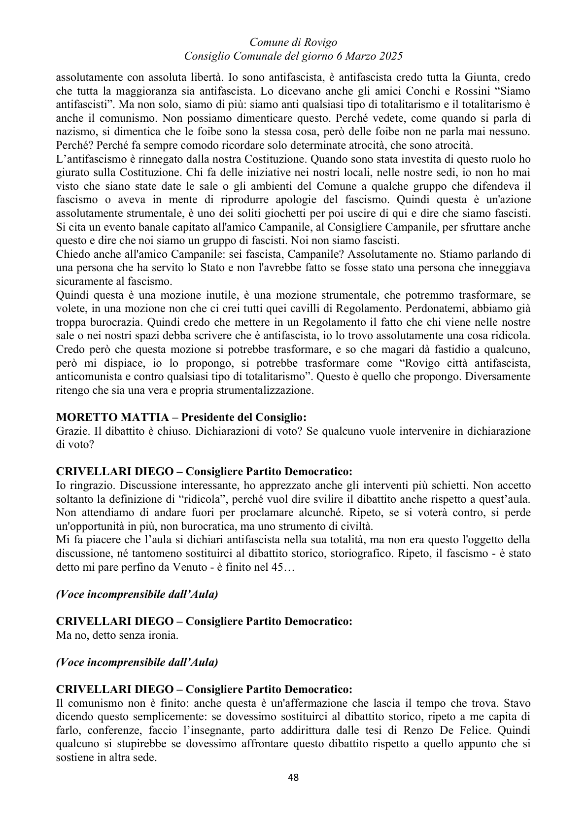 Pagina 48 del verbale