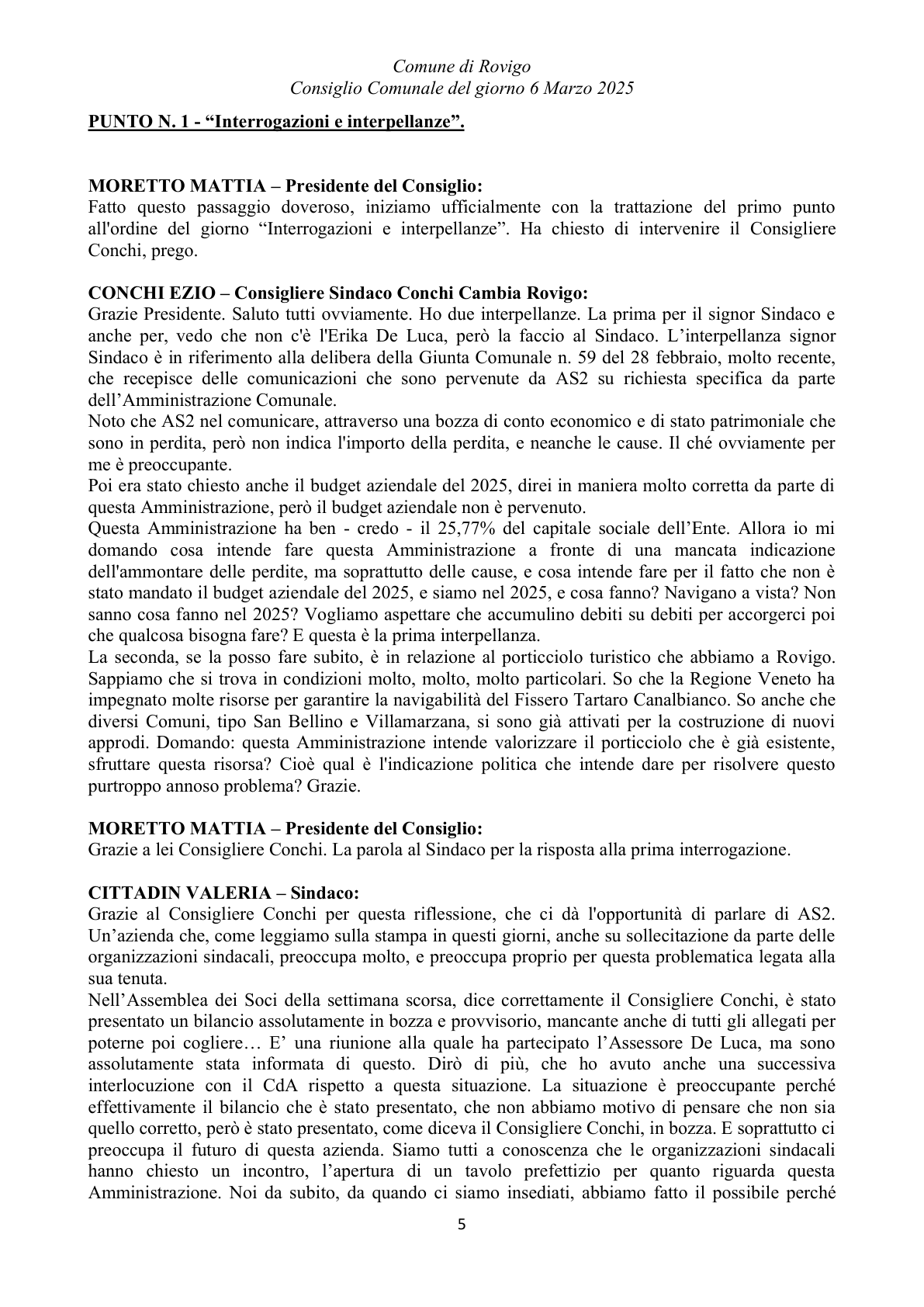 Pagina 5 del verbale
