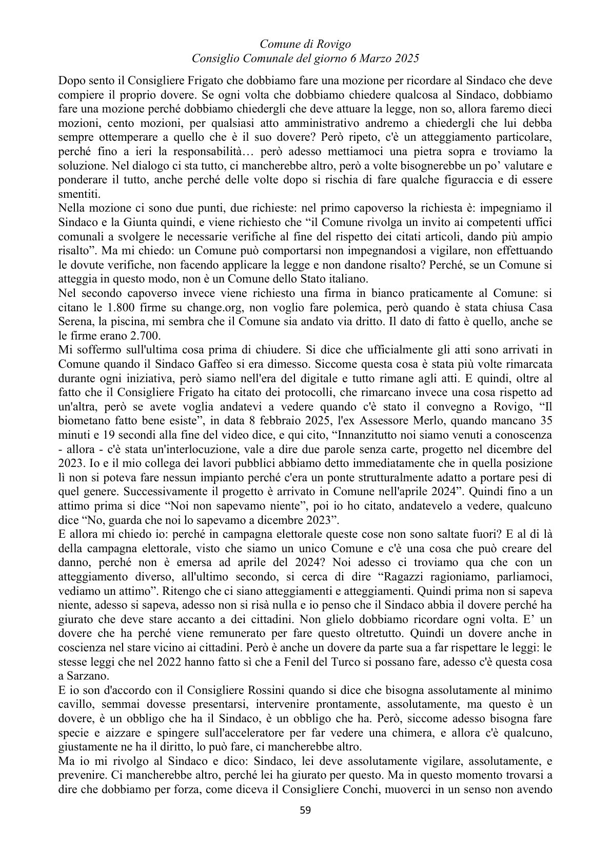 Pagina 59 del verbale