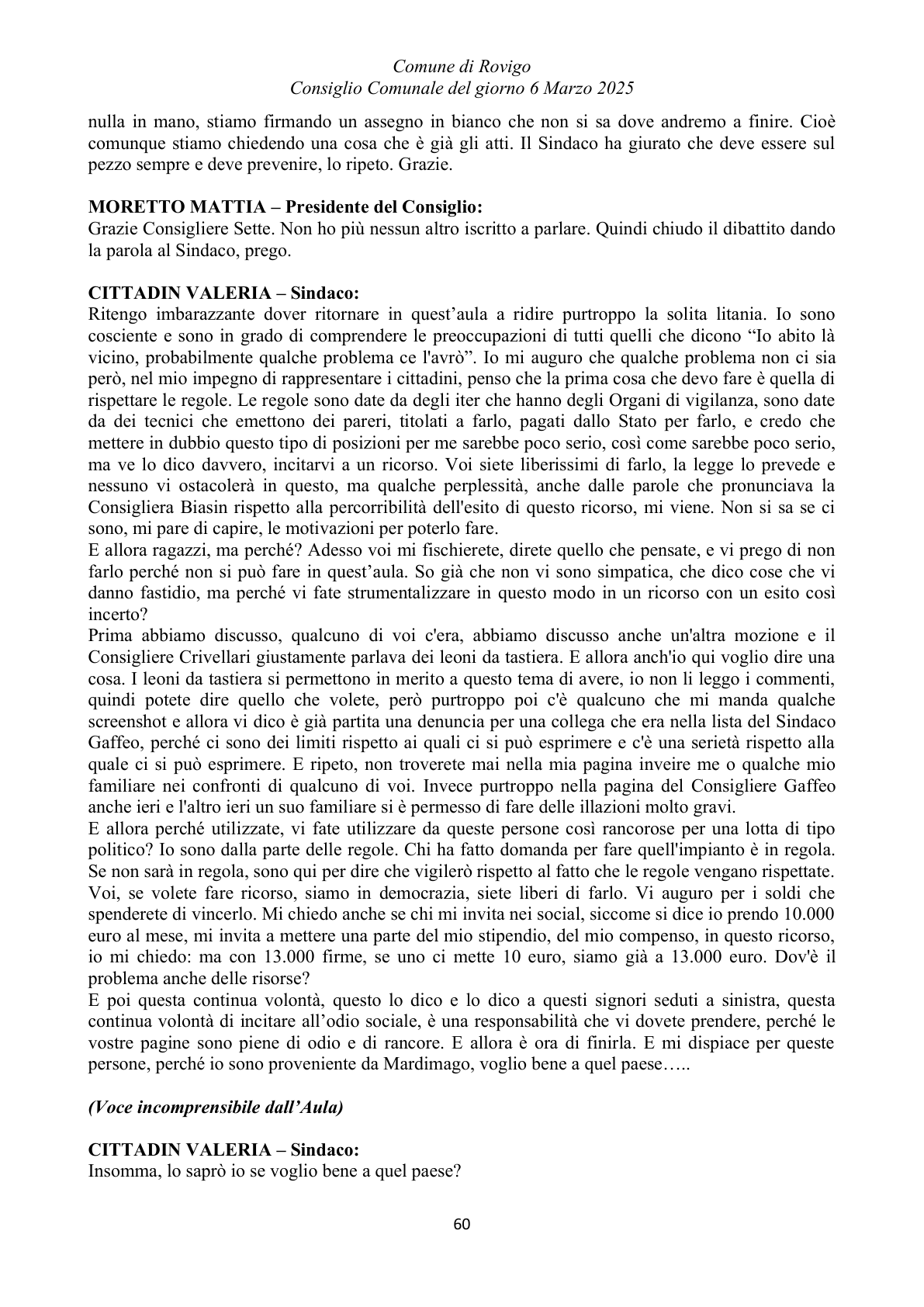 Pagina 60 del verbale