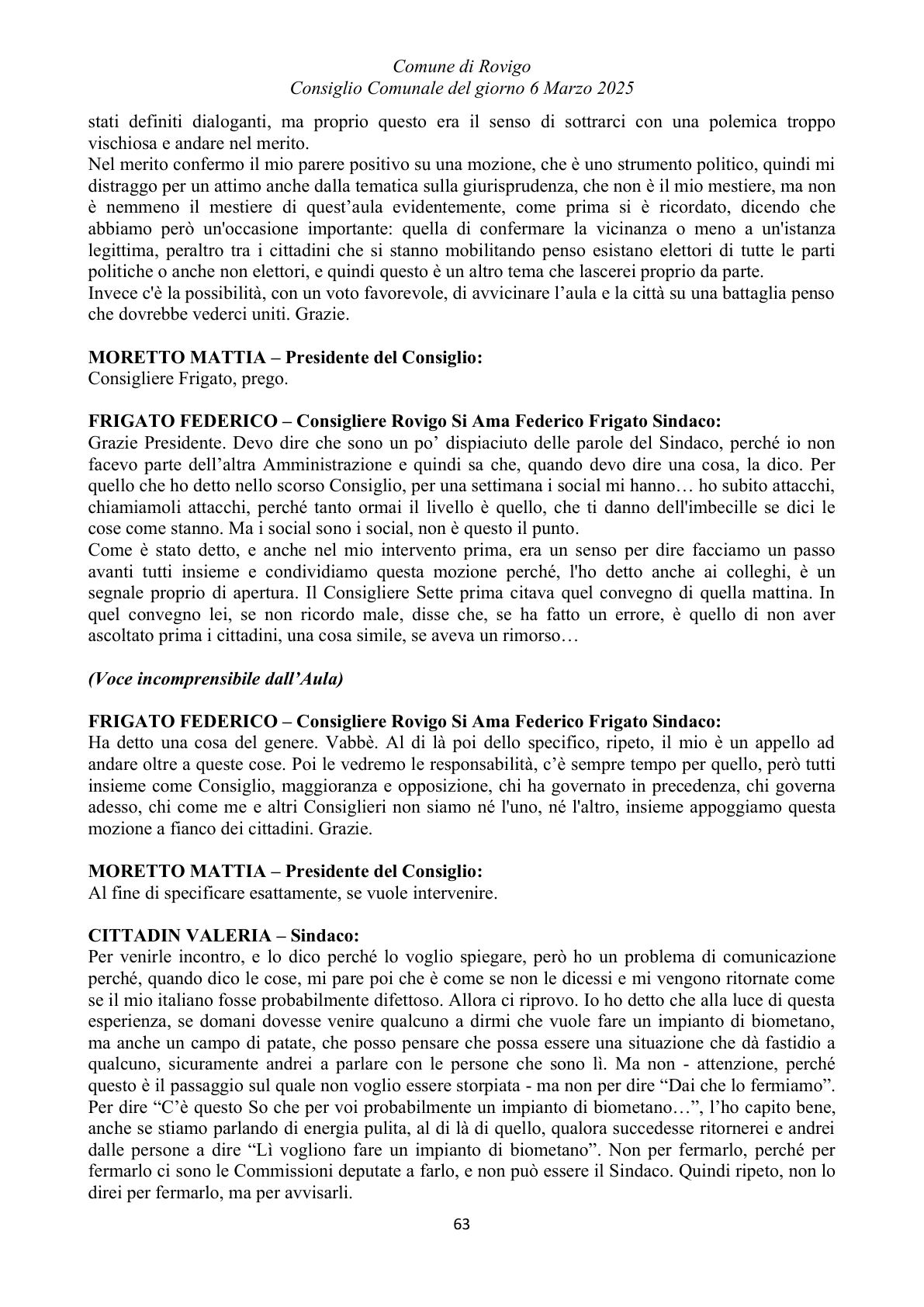 Pagina 63 del verbale