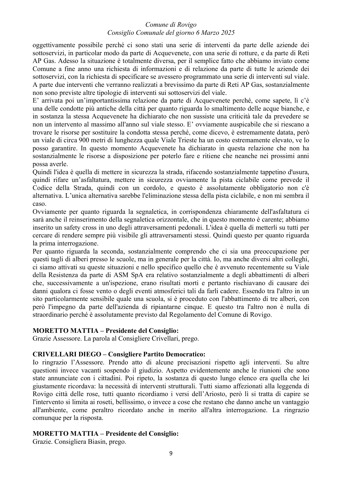 Pagina 9 del verbale