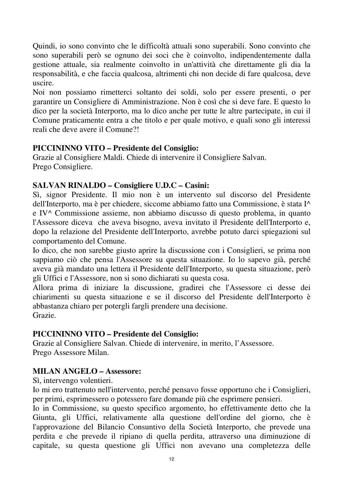 Pagina 12 del verbale