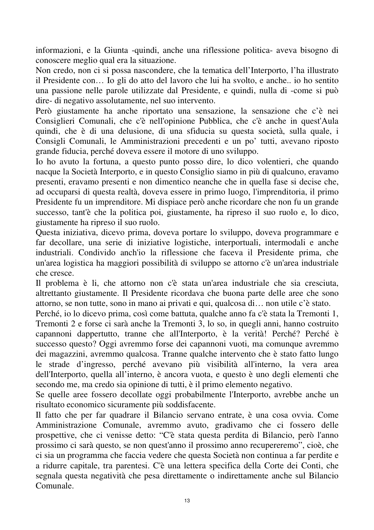 Pagina 13 del verbale