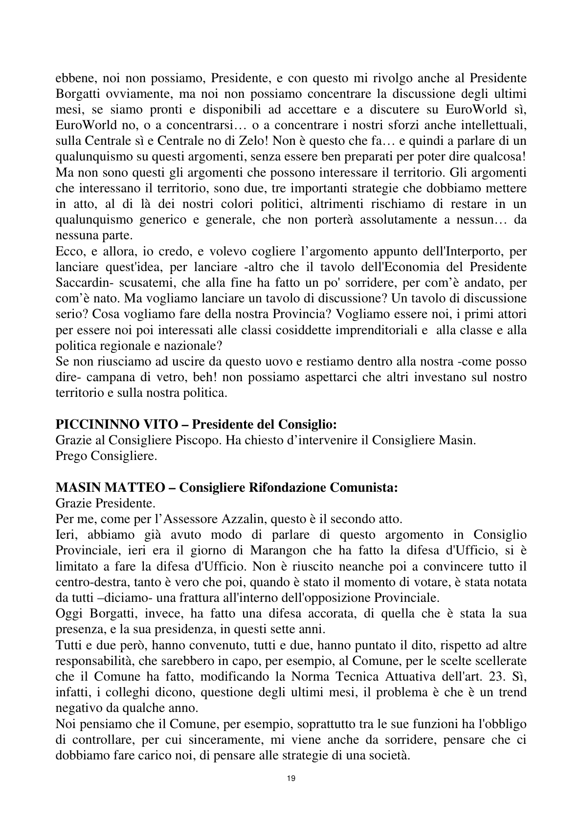 Pagina 19 del verbale