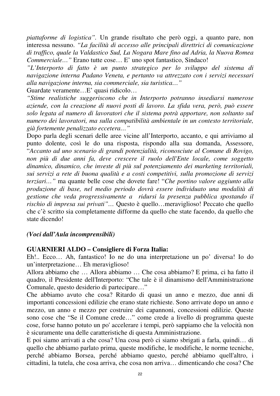 Pagina 22 del verbale