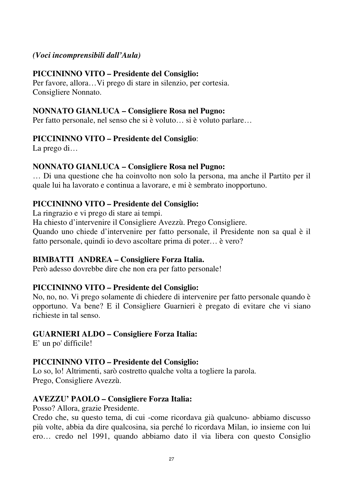 Pagina 27 del verbale