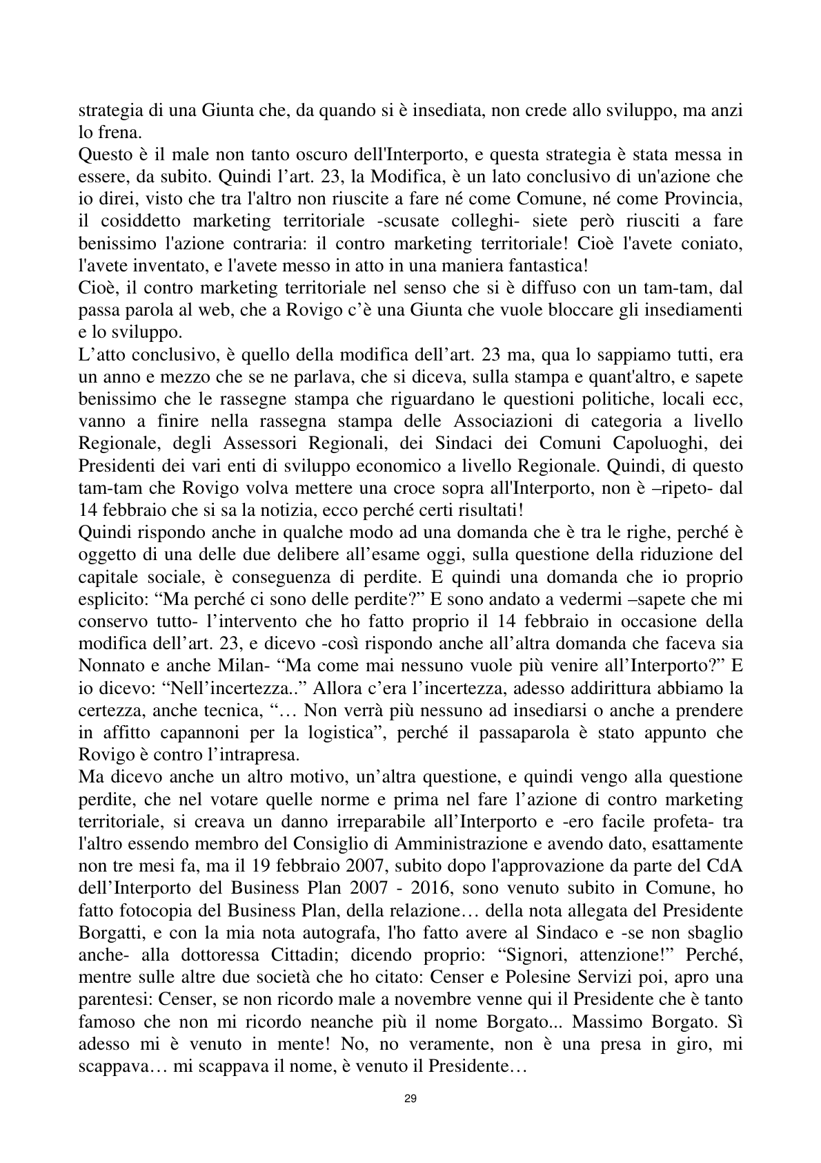 Pagina 29 del verbale