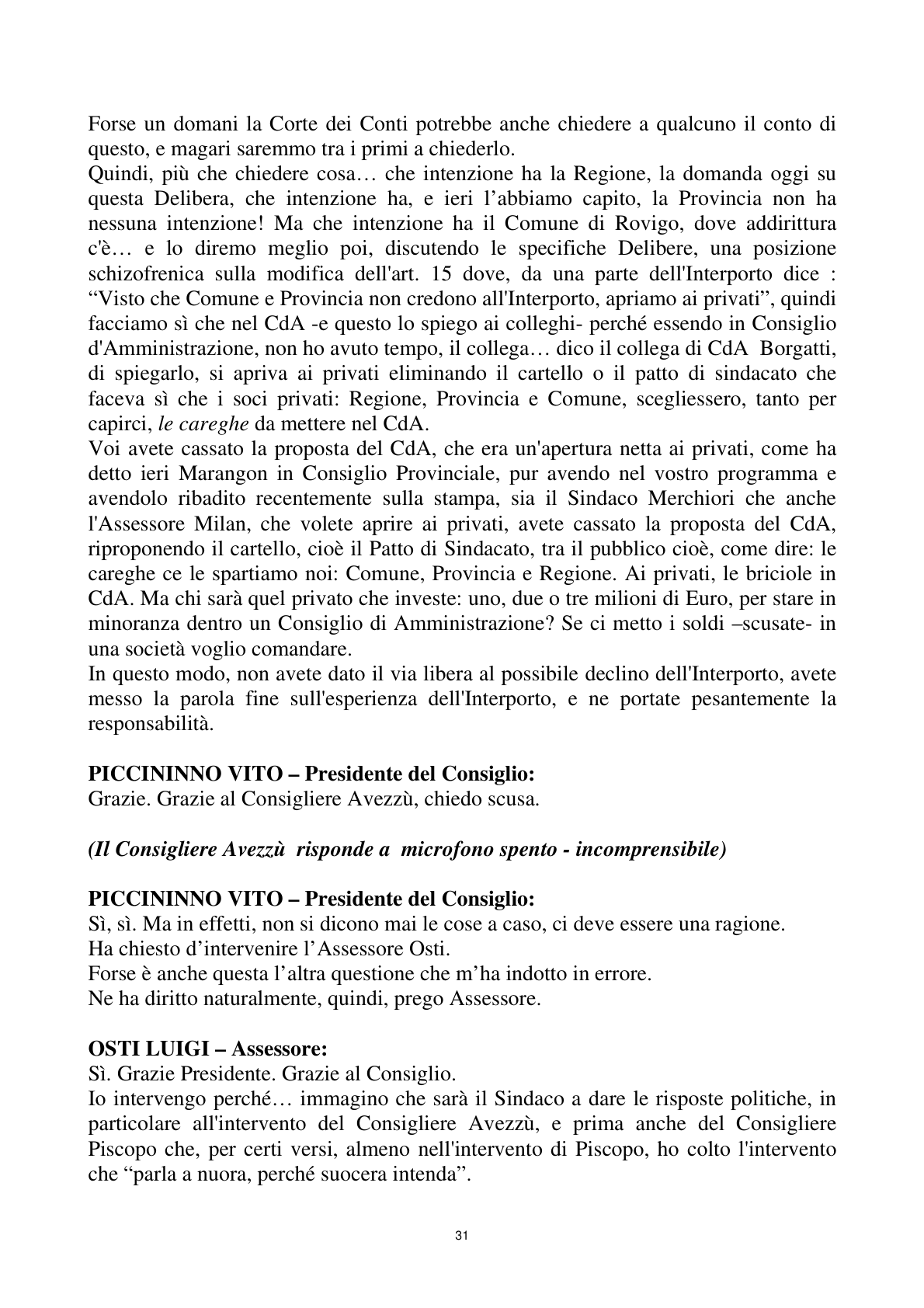 Pagina 31 del verbale