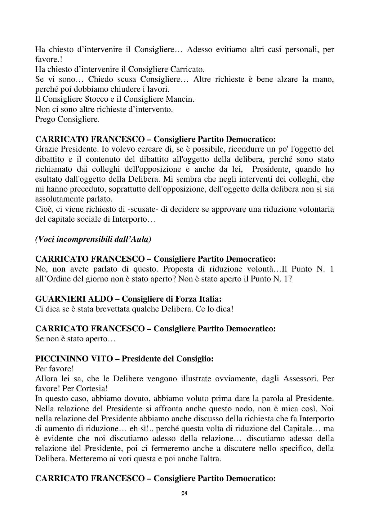 Pagina 34 del verbale