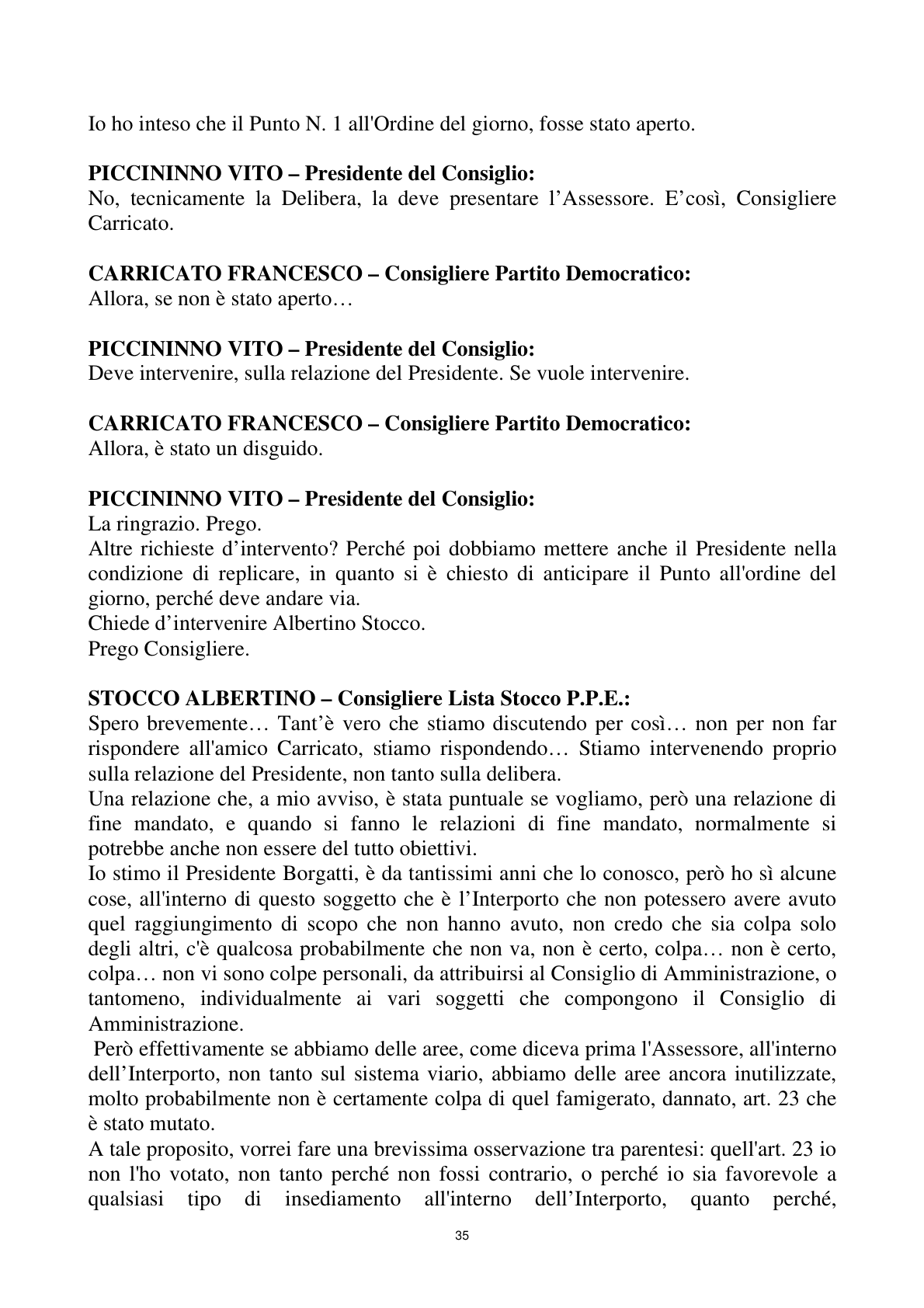Pagina 35 del verbale