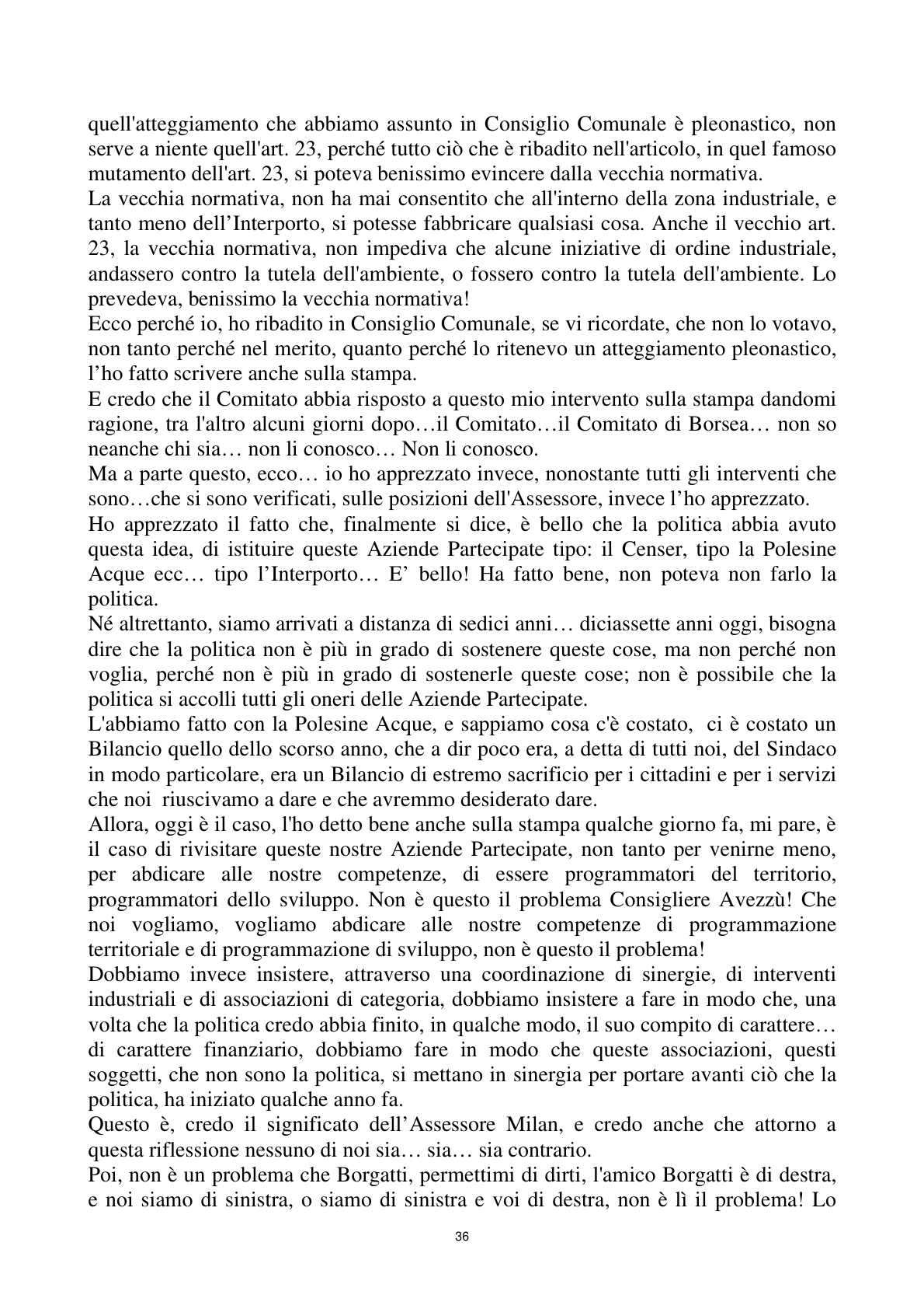 Pagina 36 del verbale